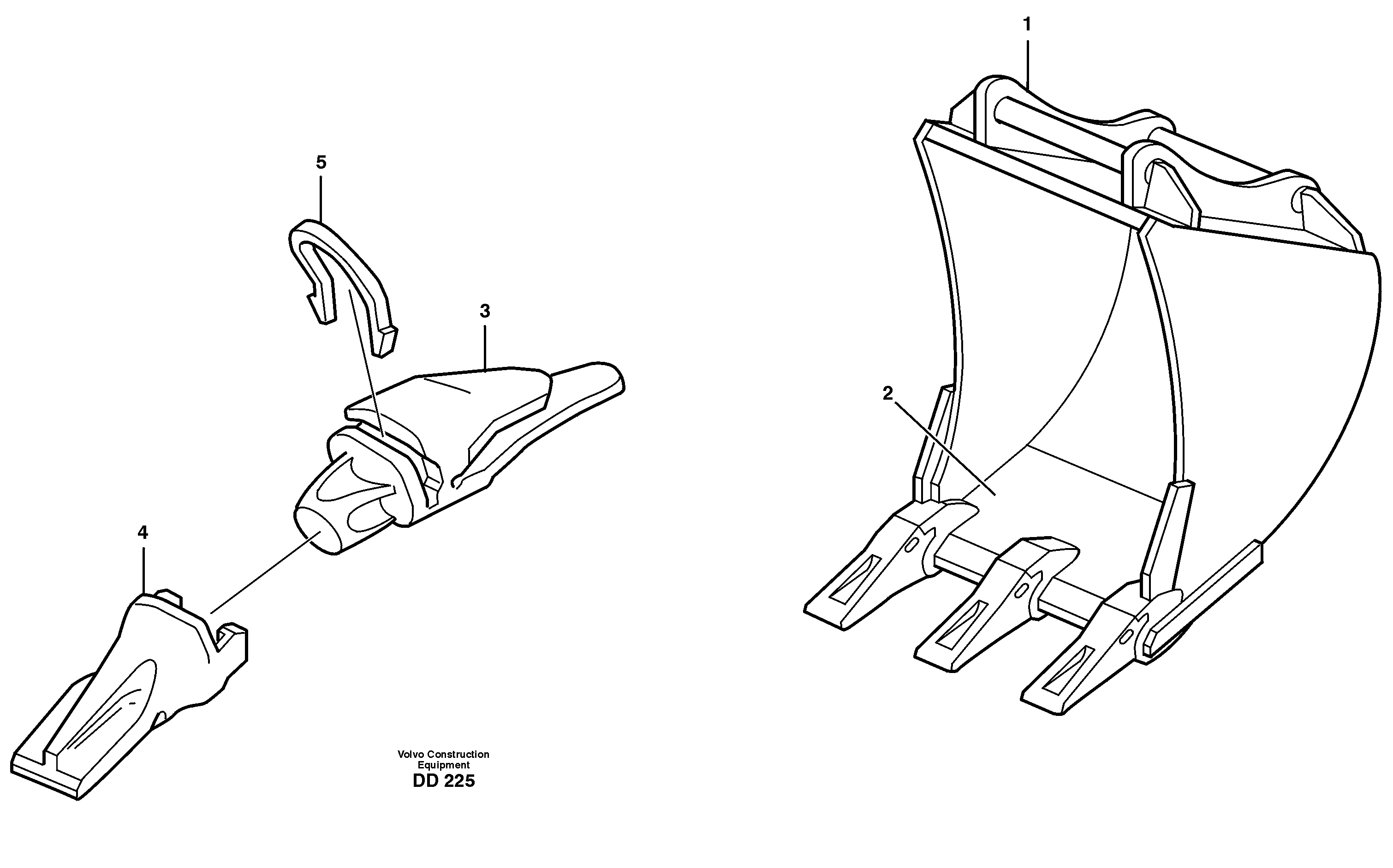 Схема запчастей Volvo L30 - 34176 Posthole bucket ATTACHMENTS ATTACHMENTS BUCKETS