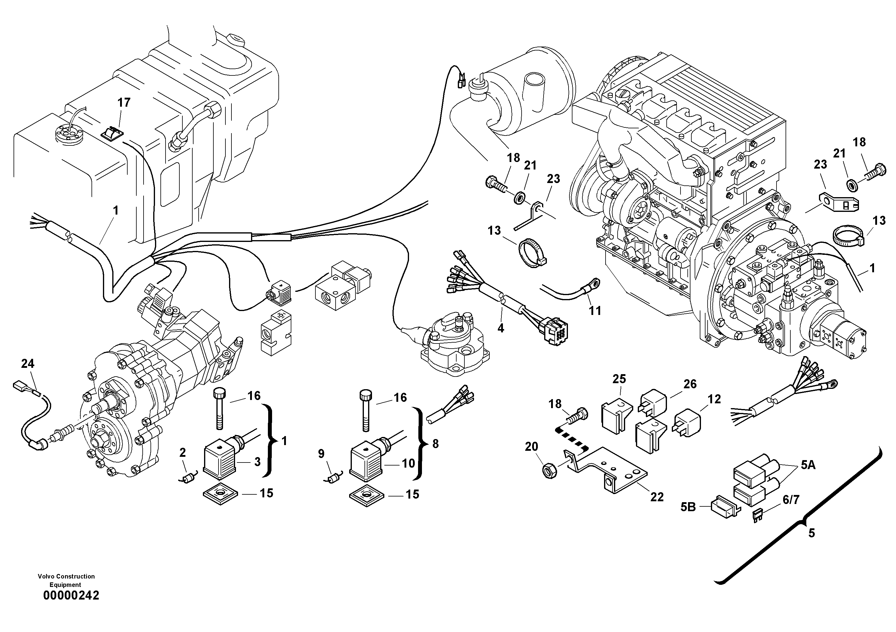 Схема запчастей Volvo L30 - 16692 Electric installation L30 TYPE 180, 181 SER NO - 2200