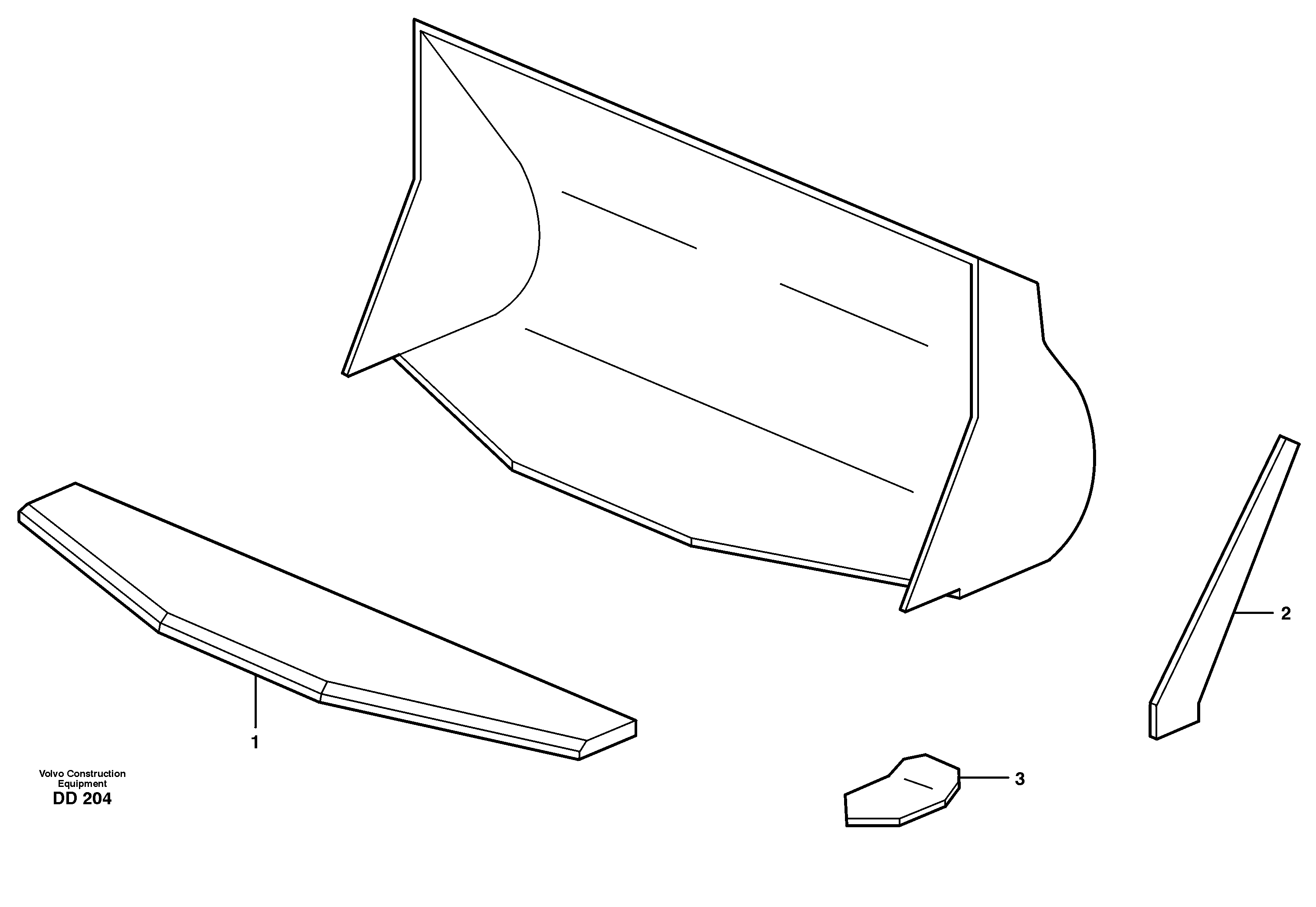 Схема запчастей Volvo L30 - 22038 Bucket, truncated vec lip without teeth ATTACHMENTS ATTACHMENTS WHEEL LOADERS GEN. - C