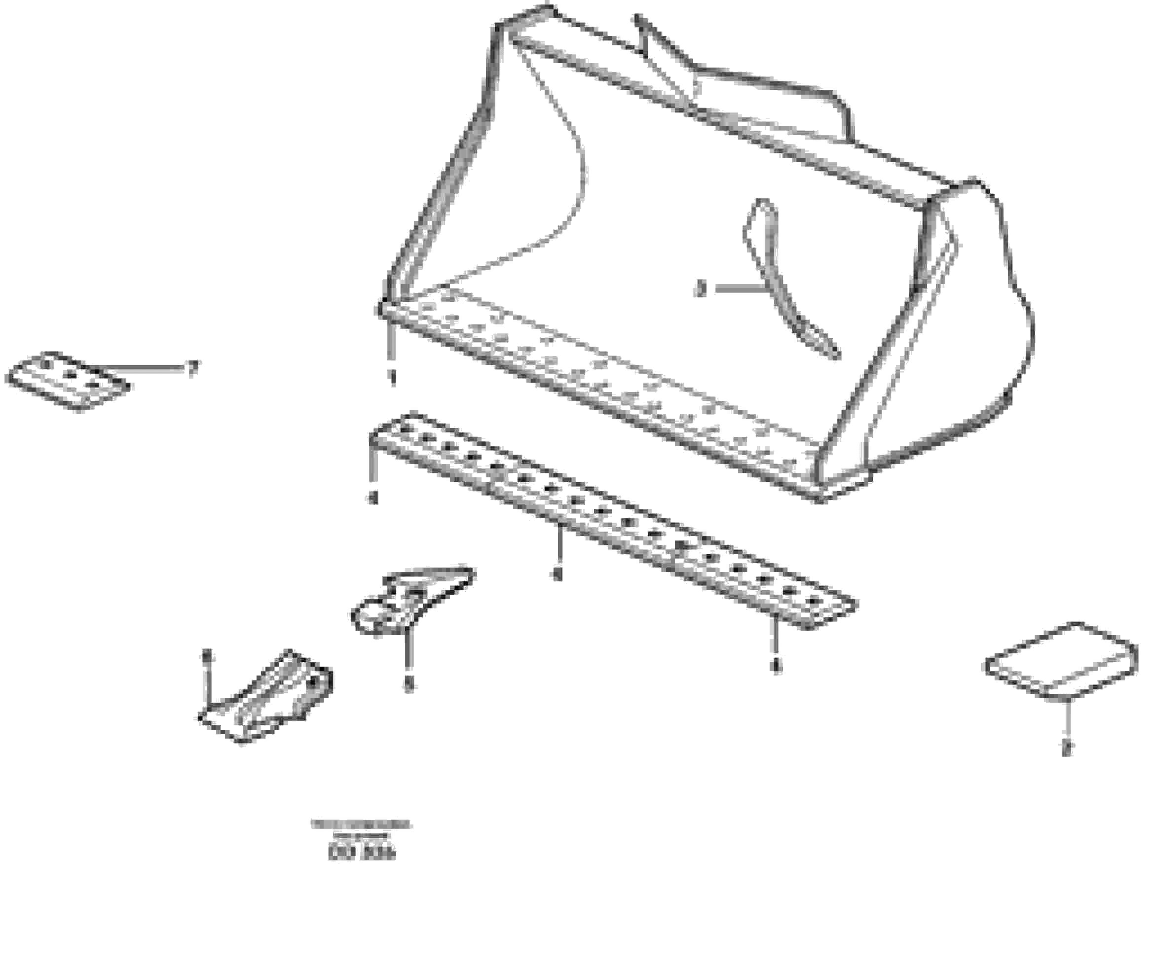 Схема запчастей Volvo L30 - 22459 Bucket, straight lip, alt. edge savers or teeth ATTACHMENTS ATTACHMENTS BUCKETS