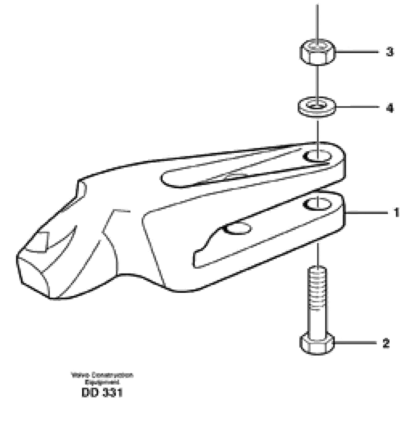 Схема запчастей Volvo L30 - 36571 Adapter kit ATTACHMENTS ATTACHMENTS BUCKETS