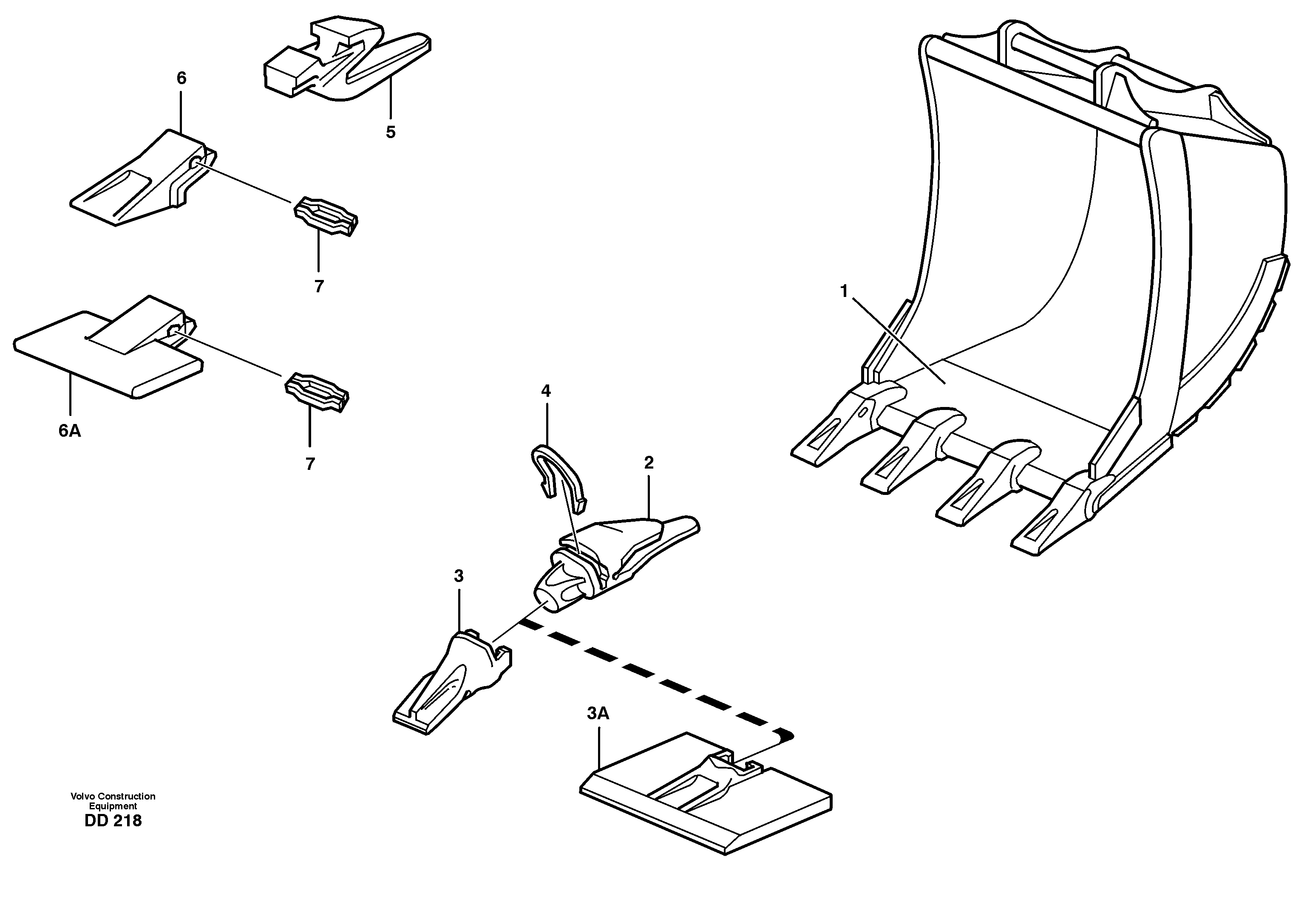 Схема запчастей Volvo L30 - 21556 Excavator bucket ATTACHMENTS ATTACHMENTS WHEEL LOADERS GEN. - C