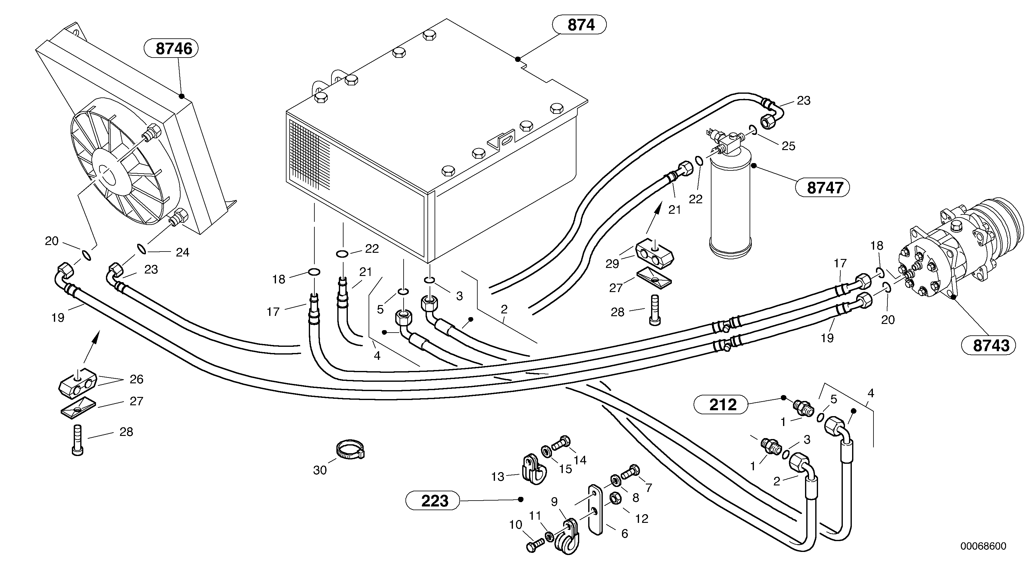 Схема запчастей Volvo L30B - 20760 Pipes - Air-conditioning system L30B TYPE 183, 185 SER NO - 2999