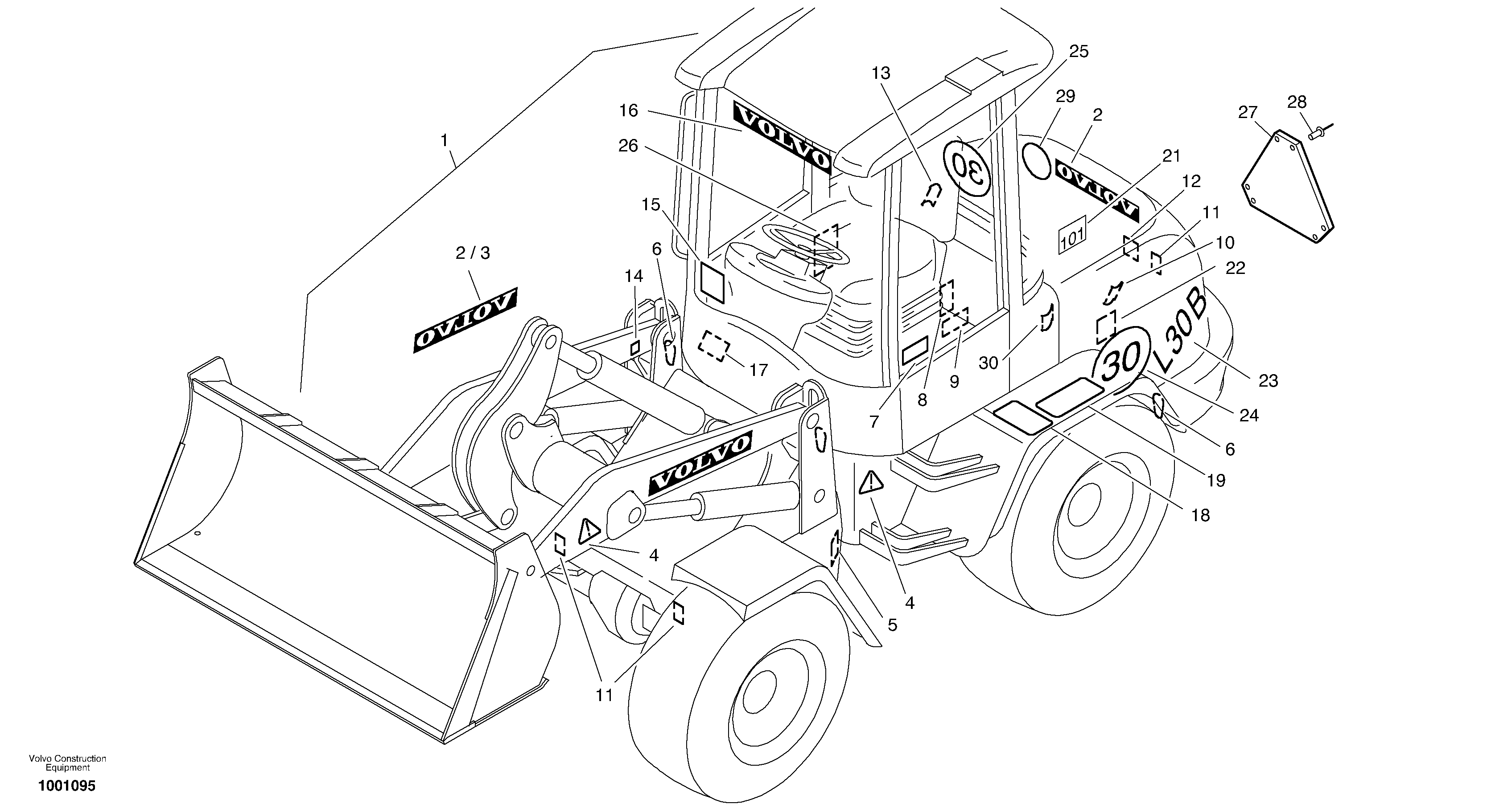 Схема запчастей Volvo L30B - 36133 Plates L30B TYPE 183, 185 SER NO - 2999