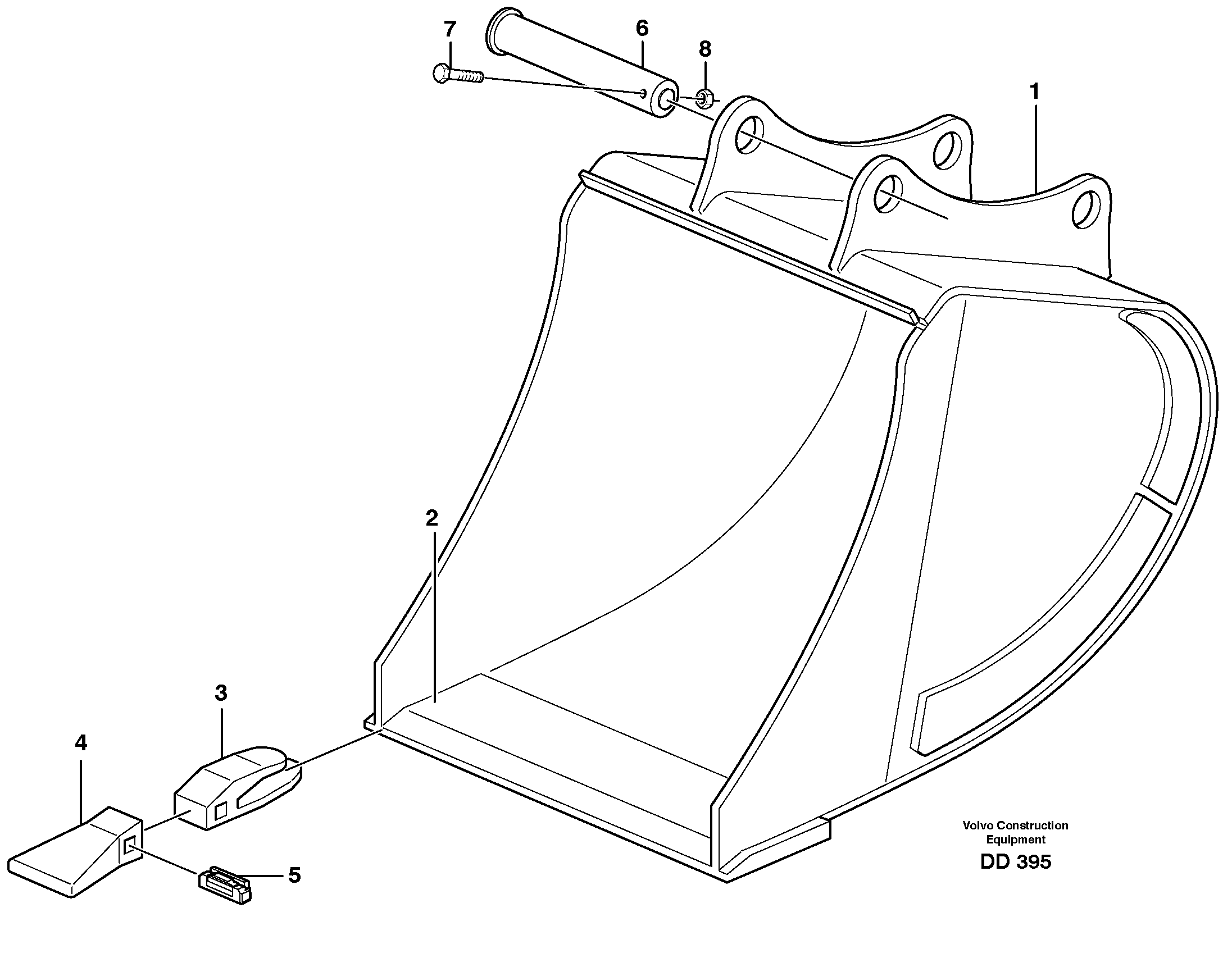 Схема запчастей Volvo L30B - 18348 Buckets, direct fitting, Esco Super V ATTACHMENTS ATTACHMENTS BUCKETS