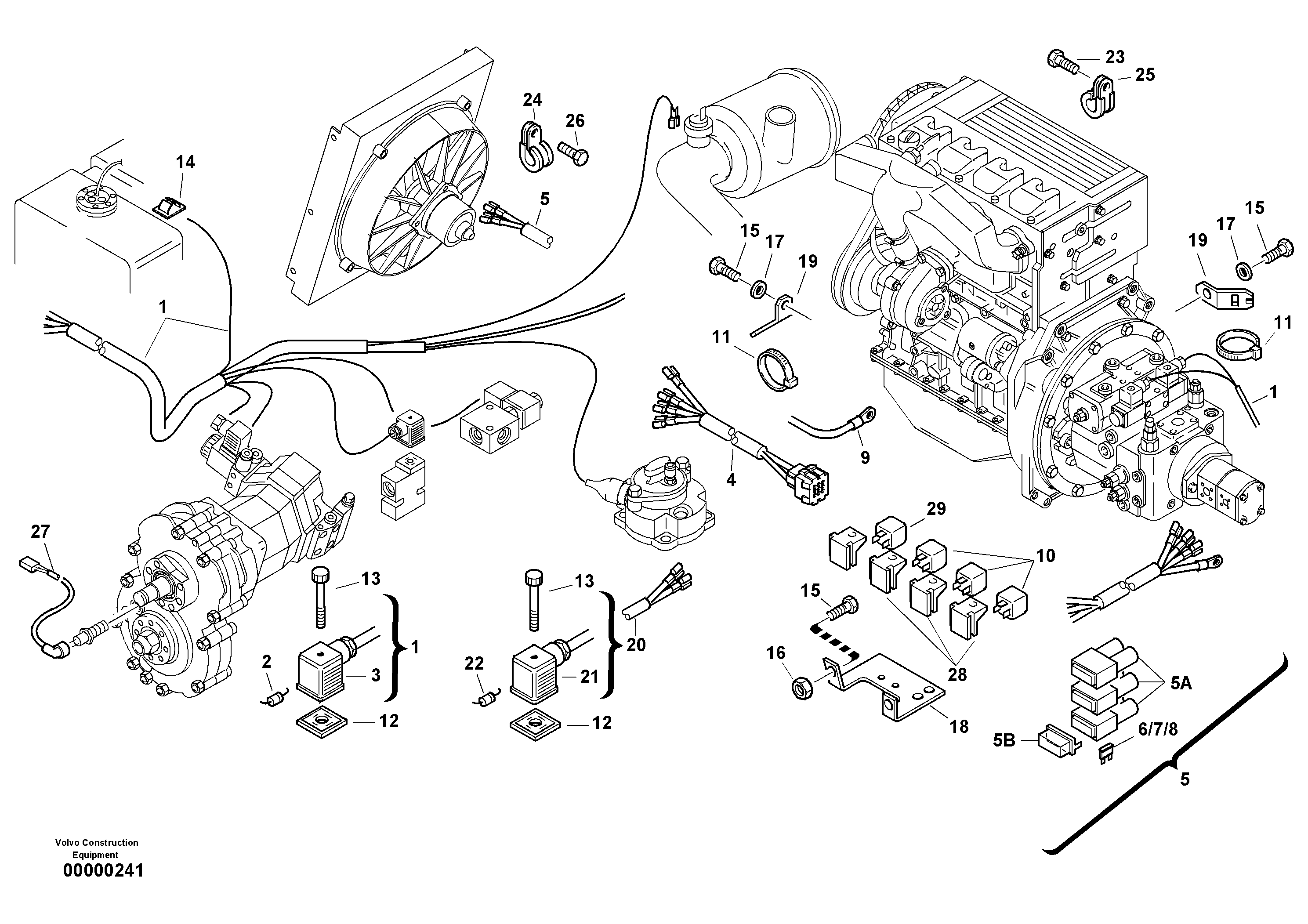 Схема запчастей Volvo L30B - 3635 Electric installation L30B SER NO - 1803869 / 1812999 / 1822999