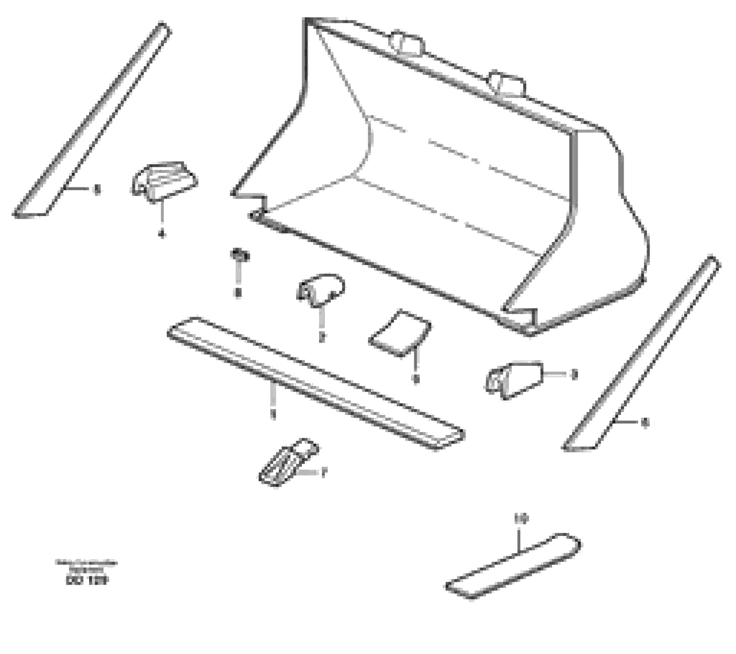 Схема запчастей Volvo L30B - 18246 Bucket, straight with teeth ATTACHMENTS ATTACHMENTS BUCKETS