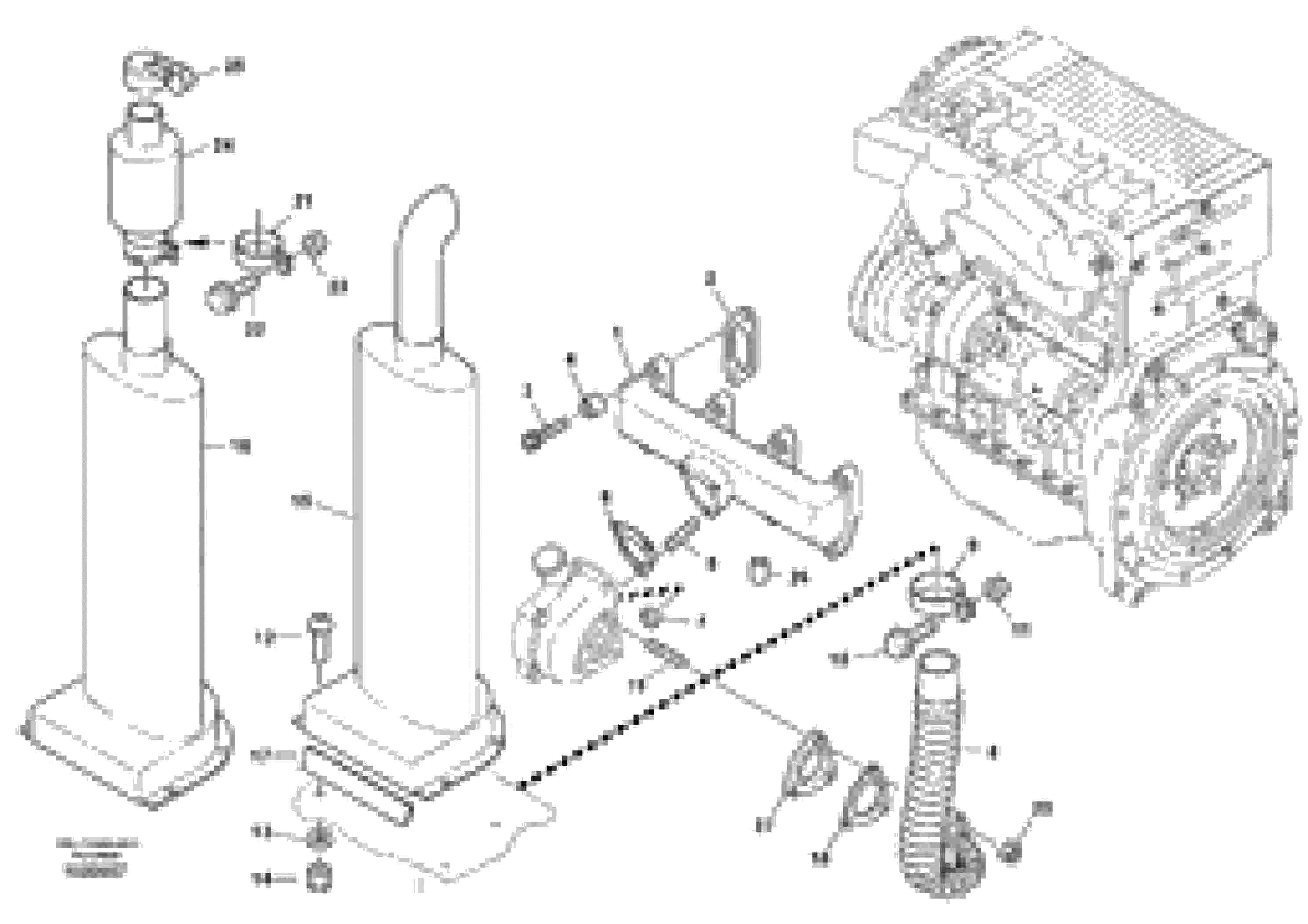 Схема запчастей Volvo L30B - 86961 Выхлопная система L30B TYPE 182, 183, 185 SER NO 3000 -