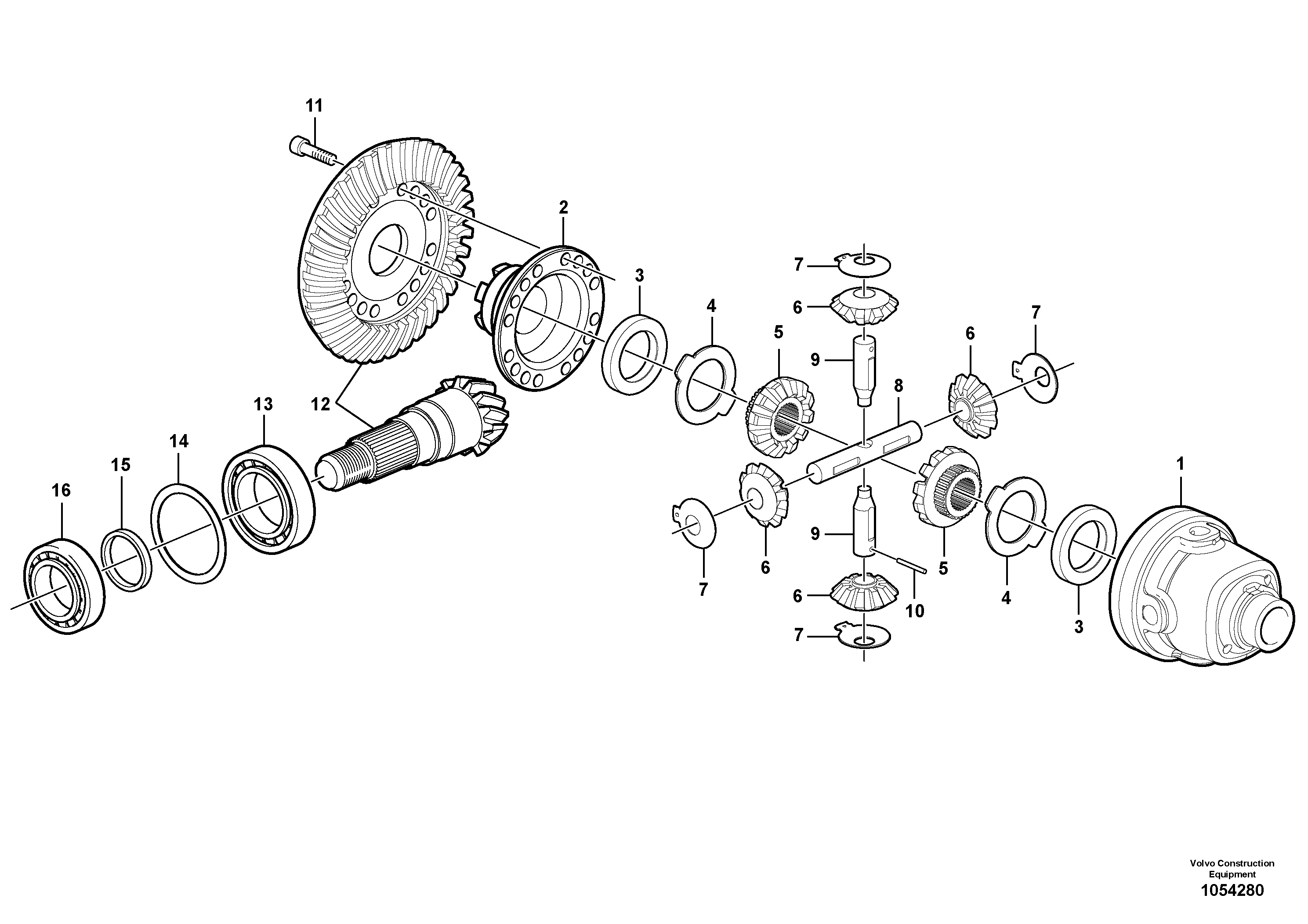 Схема запчастей Volvo L30B - 93143 Differential carrier - assy rear axle L30B TYPE 182, 183, 185 SER NO 3000 -