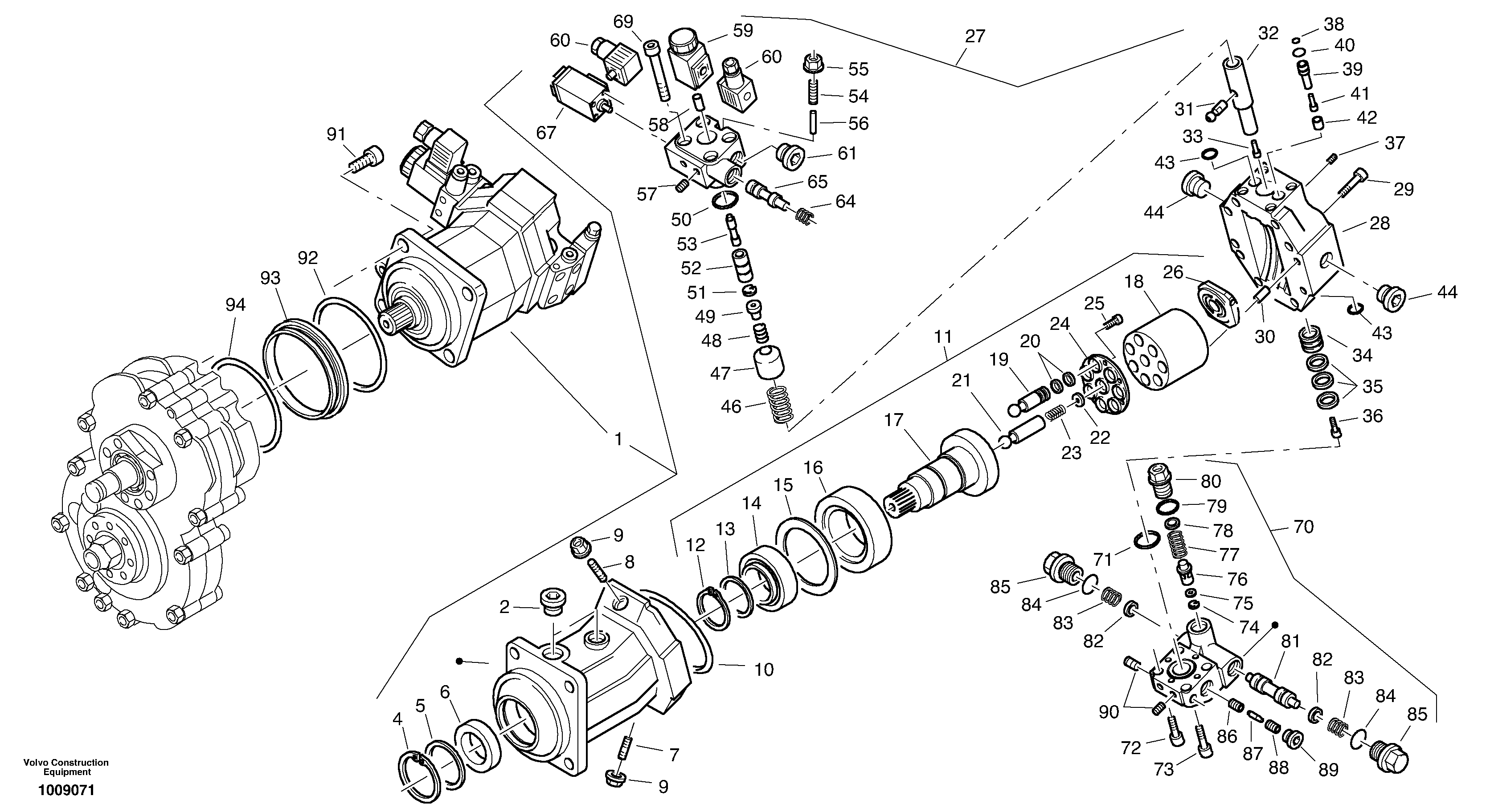 Схема запчастей Volvo L30B - 98827 Variable displacement motor L30B TYPE 183, 185 SER NO - 2999