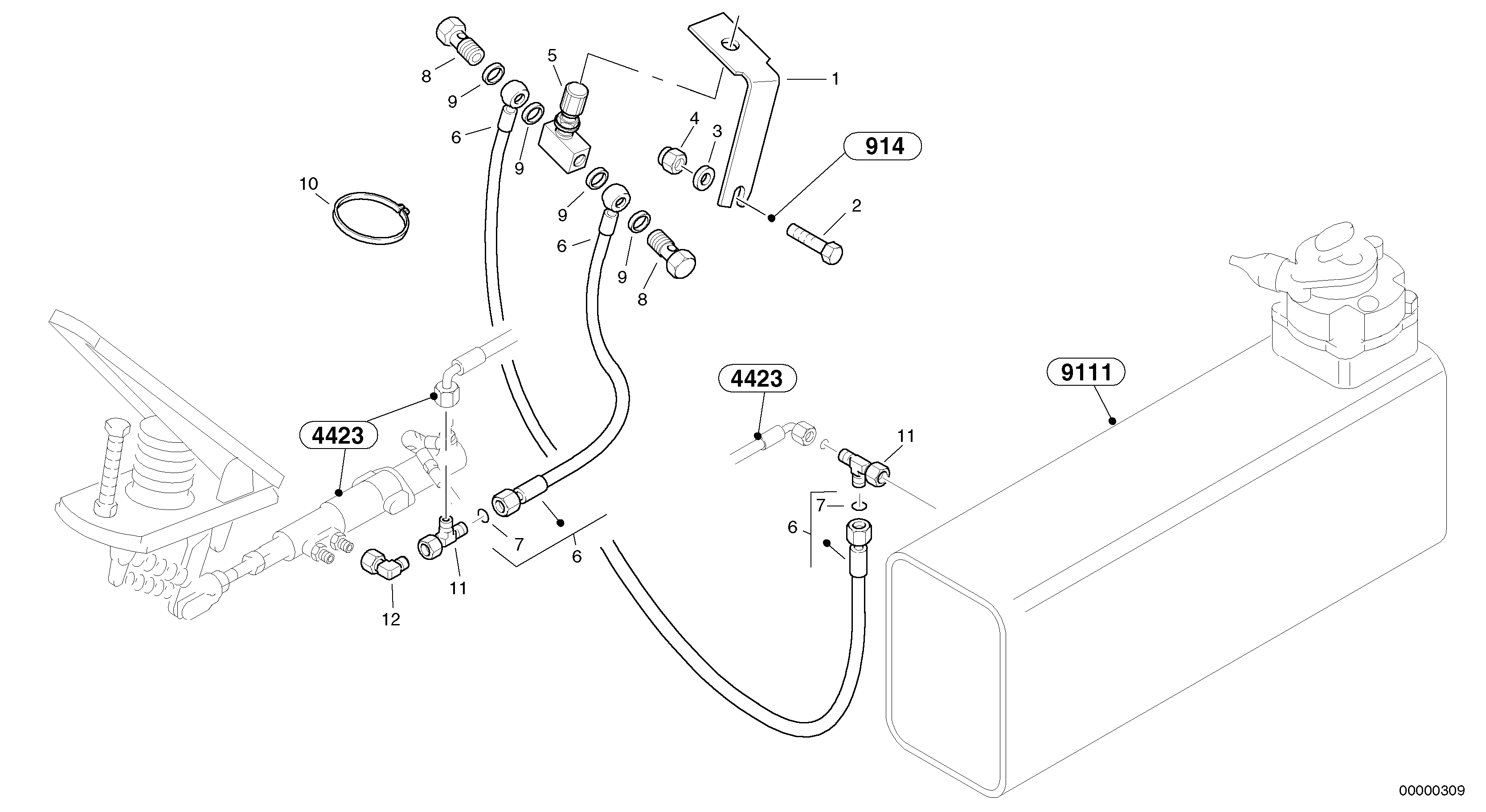 Схема запчастей Volvo L35B - 67916 Hand inching control L35B TYPE 186, 187, 188, 189 SER NO - 2999