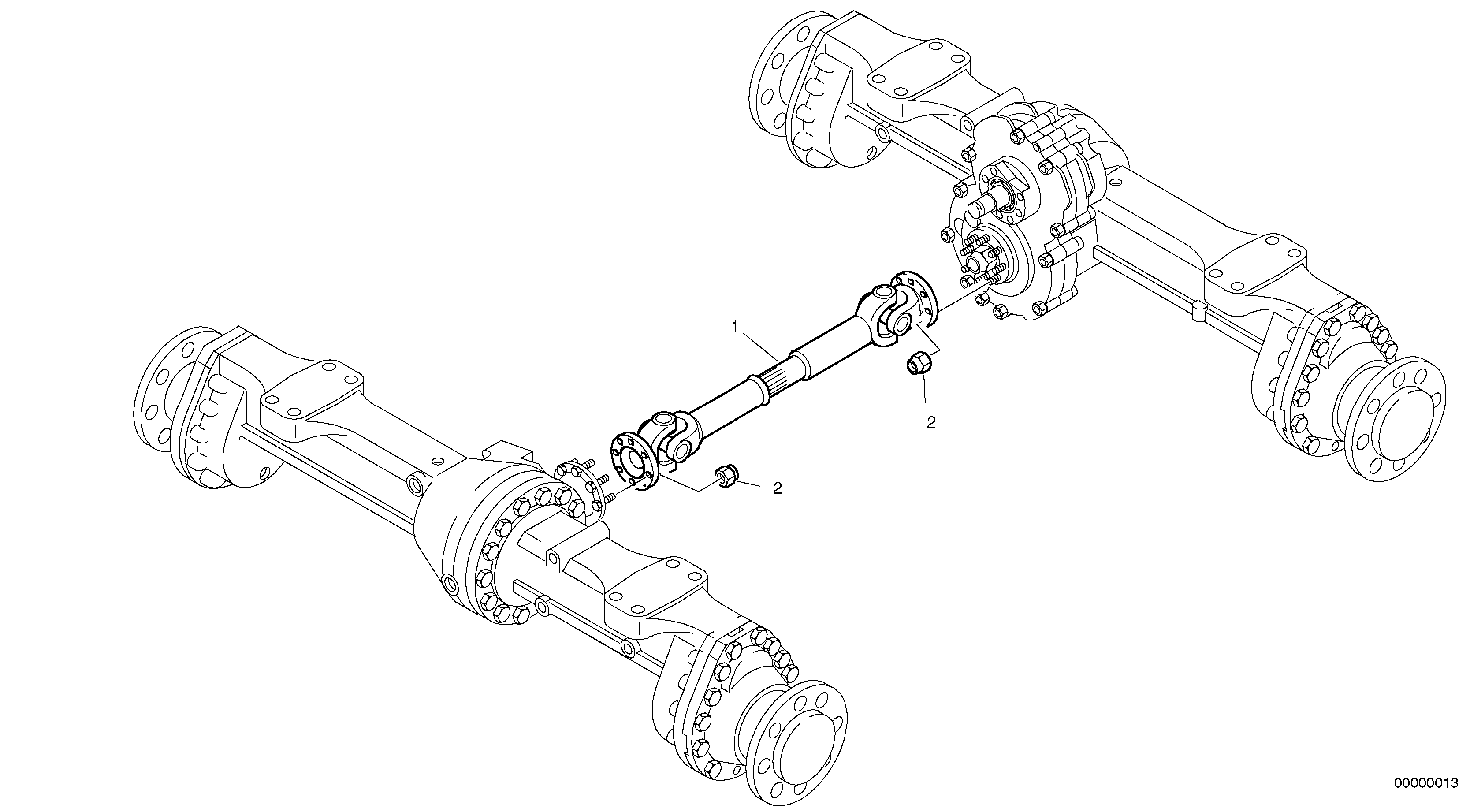 Схема запчастей Volvo L35B - 10487 Карданный вал L35B TYPE 186, 187, 188, 189 SER NO - 2999