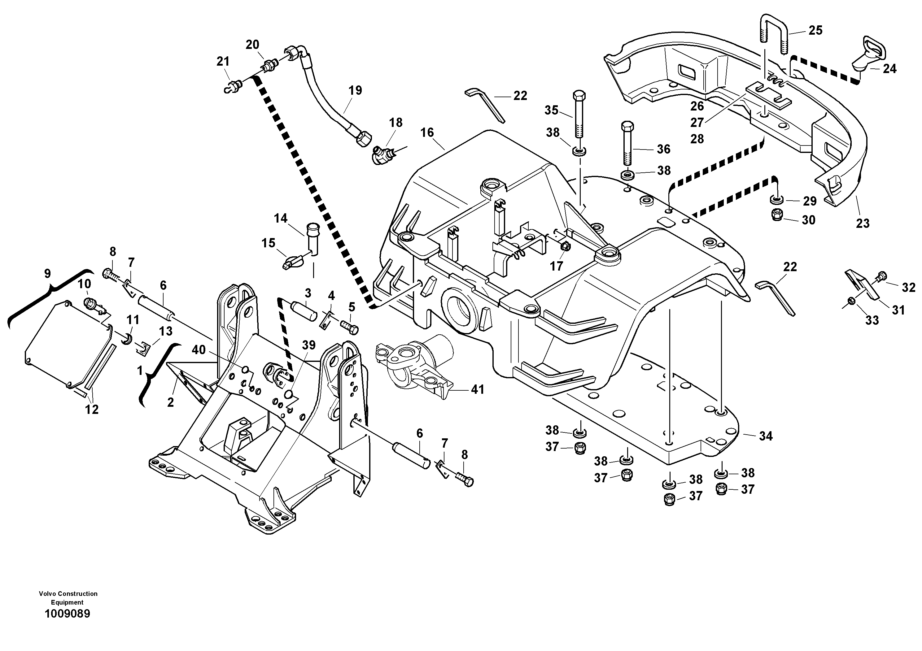 Схема запчастей Volvo L35B - 28313 Frame L35B S/N186/187/188/1893000 - 6000