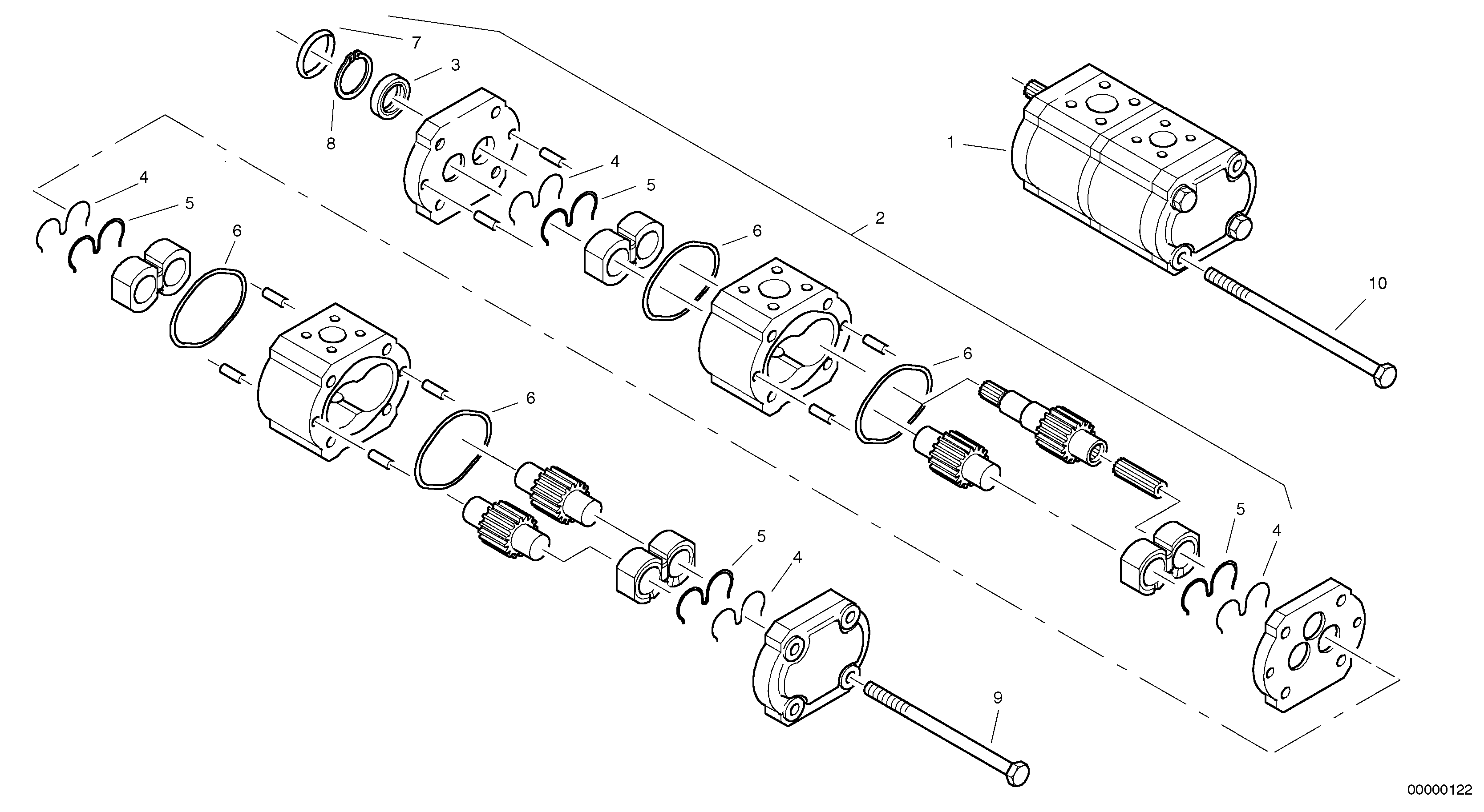 Схема запчастей Volvo L35B - 64205 Гидронасос рулевой L35B TYPE 186, 187, 188, 189 SER NO - 2999