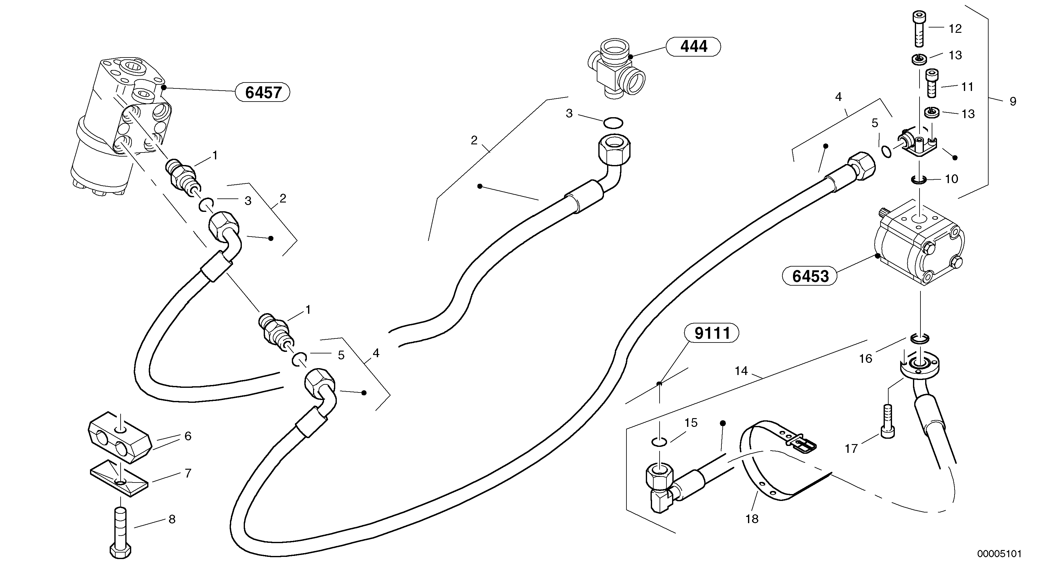 Схема запчастей Volvo L35B - 23618 Steering-hydraulic equipment - rear vehicle L35B TYPE 186, 187, 188, 189 SER NO - 2999