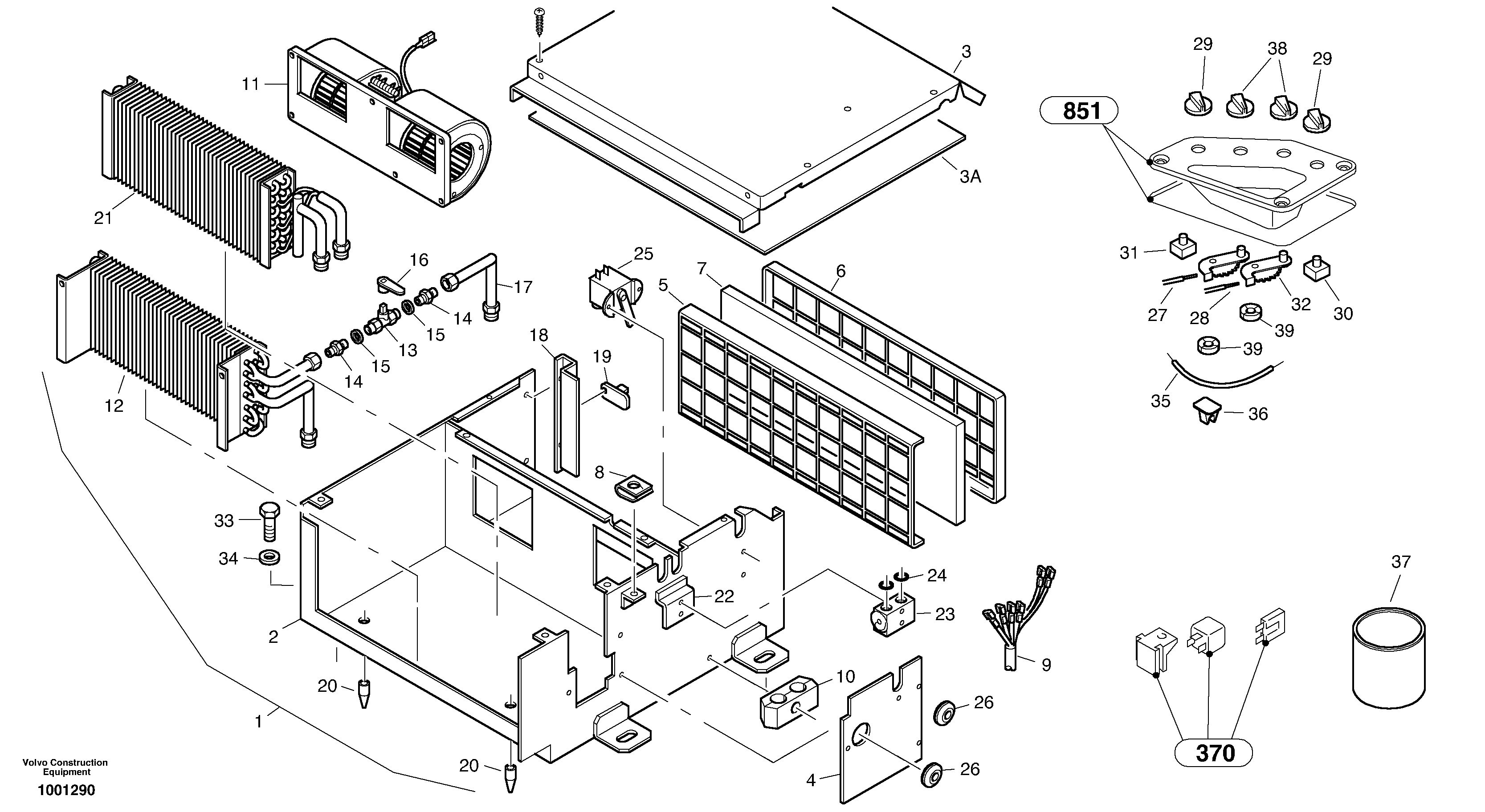 Схема запчастей Volvo L35B - 7935 Air-conditioning system L35B TYPE 186, 187, 188, 189 SER NO - 2999