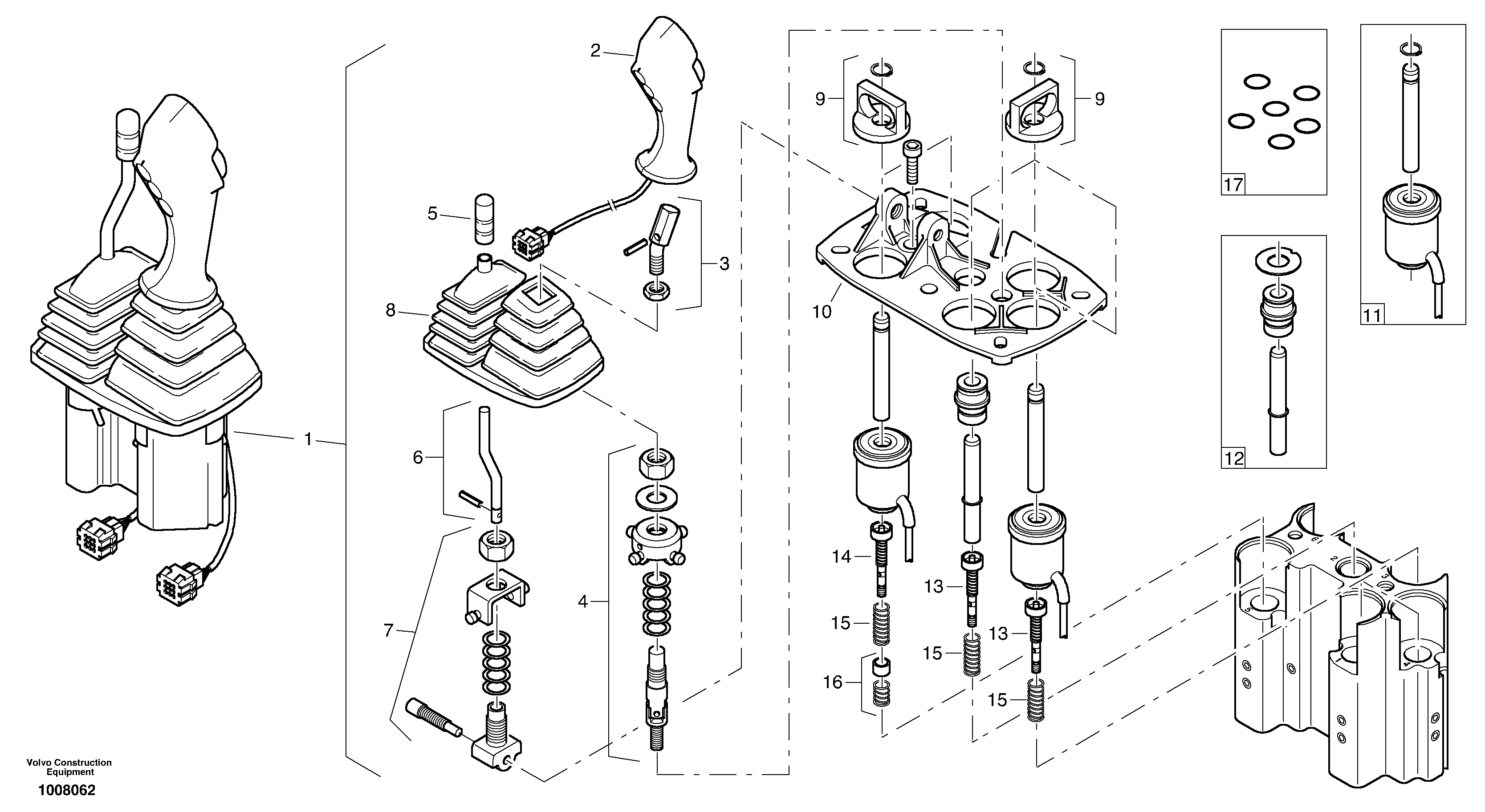 Схема запчастей Volvo L35B - 735 Servo control valve L35B S/N186/187/188/1893000 - 6000