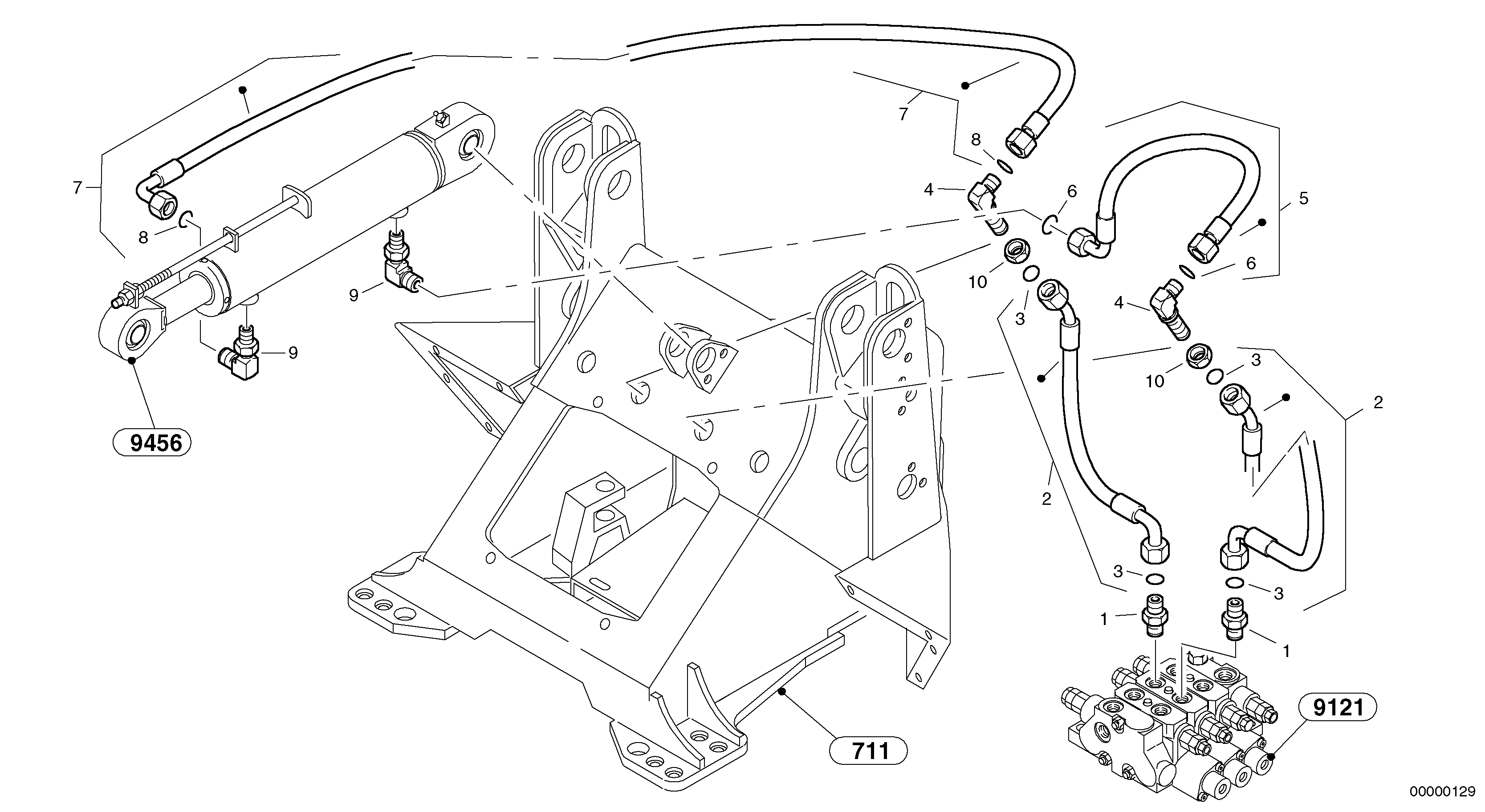 Схема запчастей Volvo L35B - 62118 Hydraulic lines - tilt hydraulic L35B TYPE 186, 187, 188, 189 SER NO - 2999