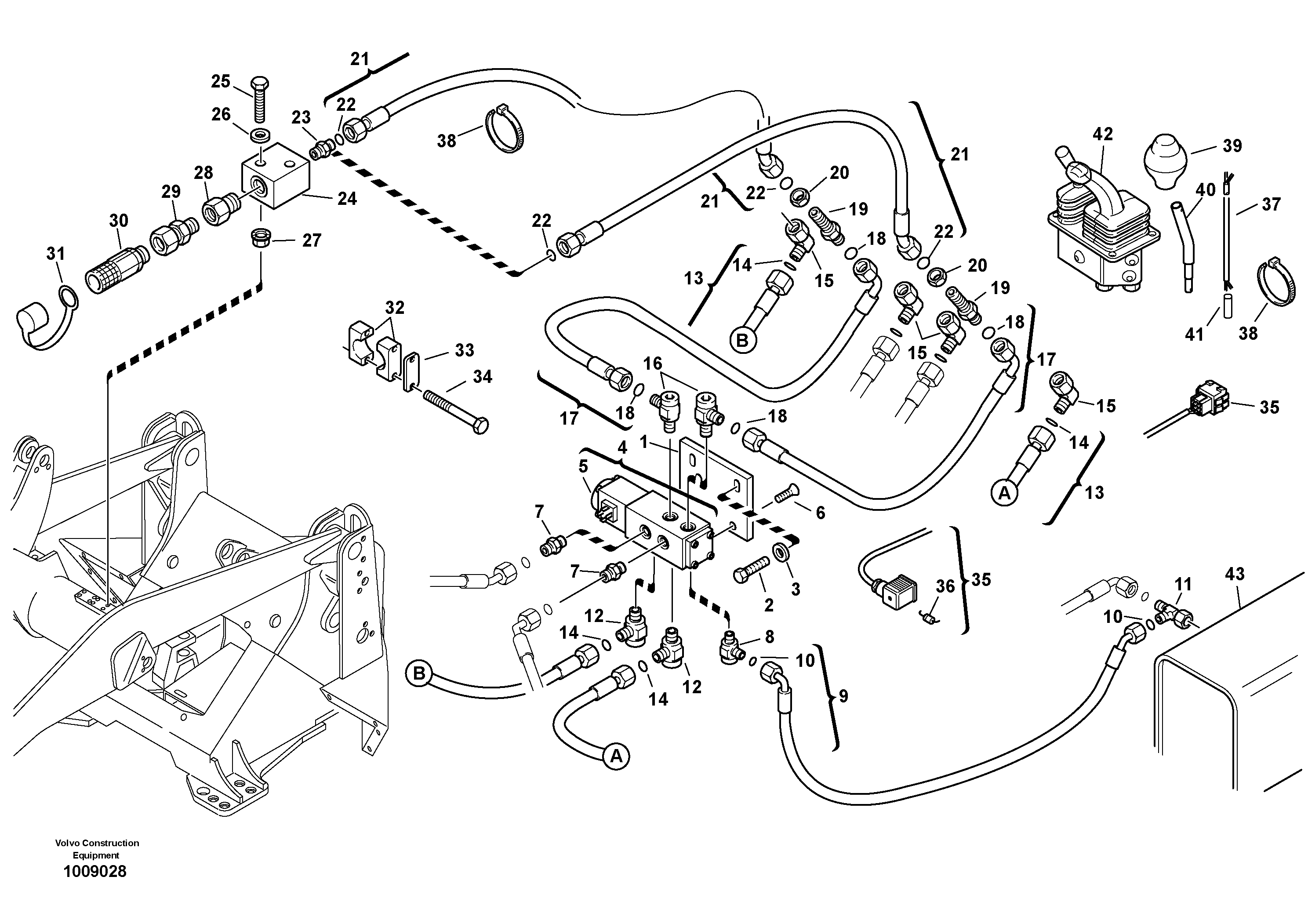Схема запчастей Volvo L35B - 20433 Hydraulic function - Nr. 4 L35B S/N186/187/188/1893000 - 6000