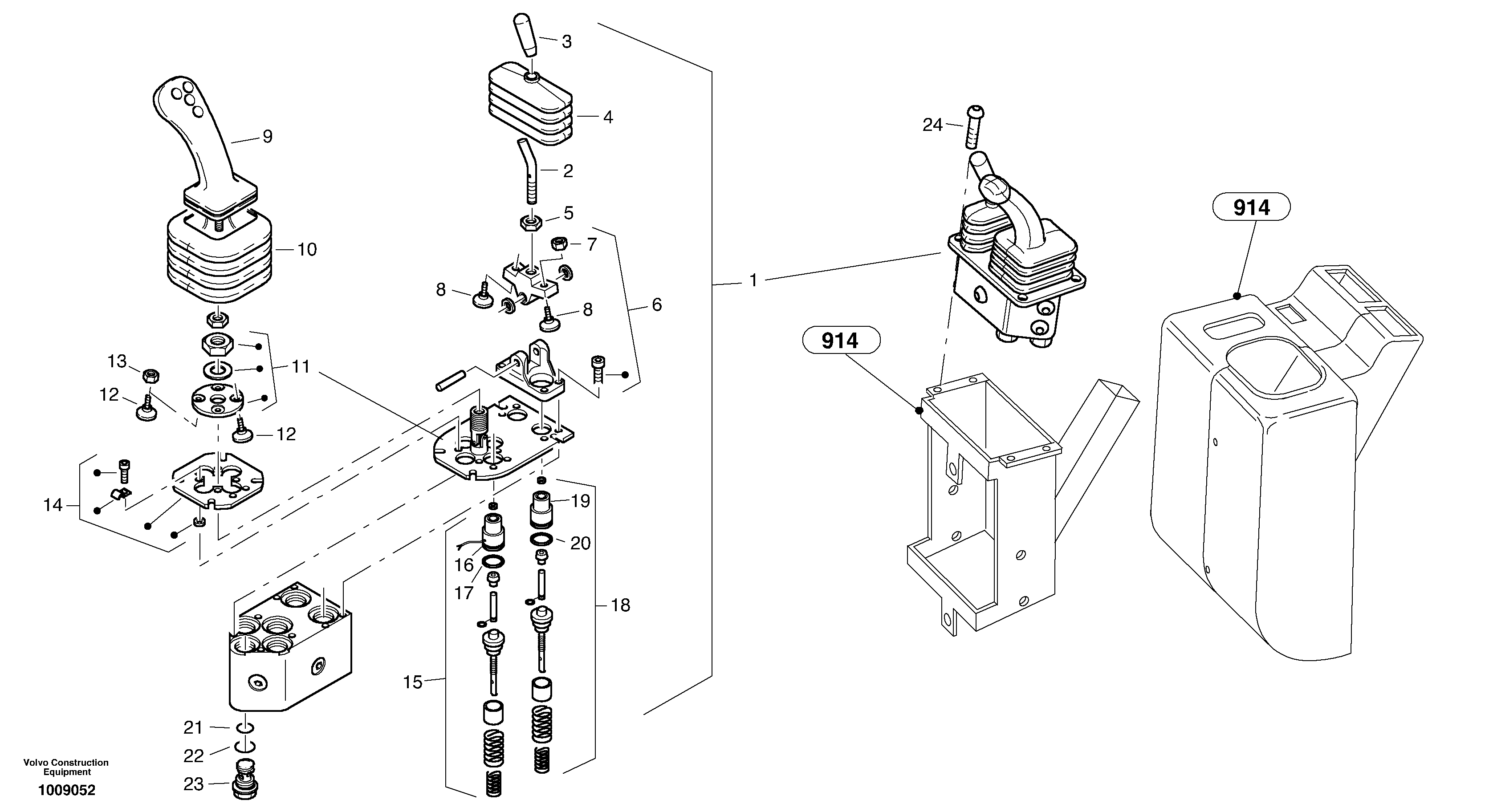 Схема запчастей Volvo L35B - 22198 Servo control valve L35B TYPE 186, 187, 188, 189 SER NO - 2999