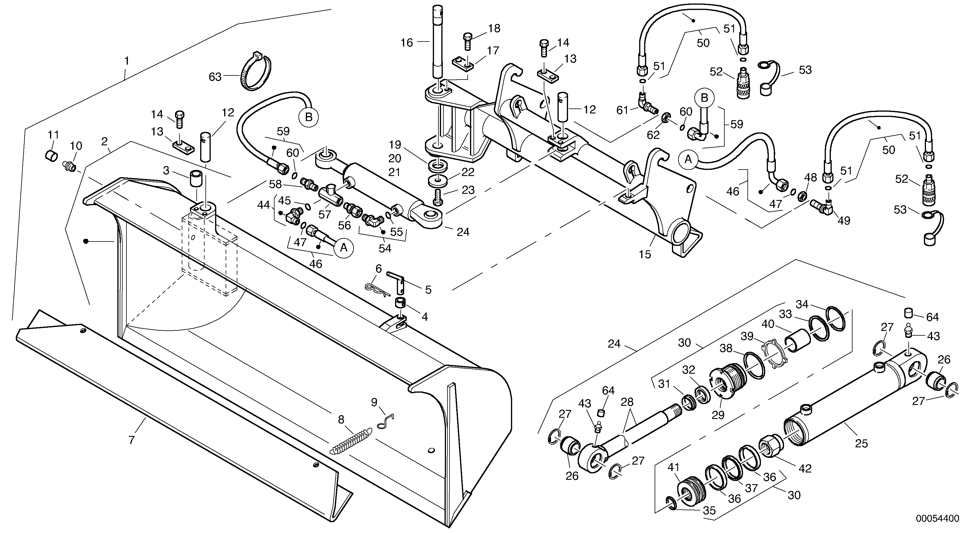 Схема запчастей Volvo L35B - 23638 Side tip bucket - 0,9 m? L35B S/N186/187/188/1893000 - 6000