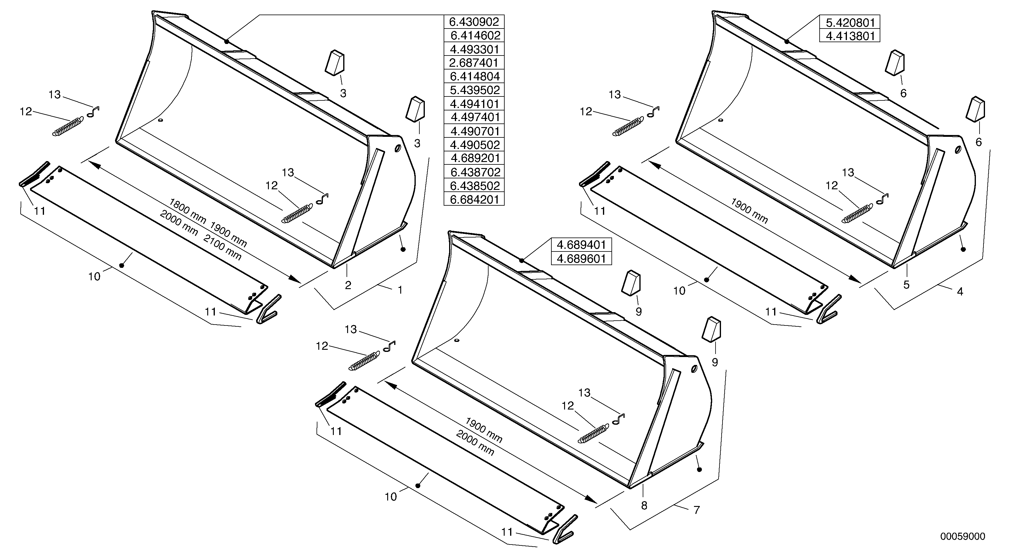 Схема запчастей Volvo L35B - 22219 Bucket without teeth - Z-Cinematic L35B TYPE 186, 187, 188, 189 SER NO - 2999