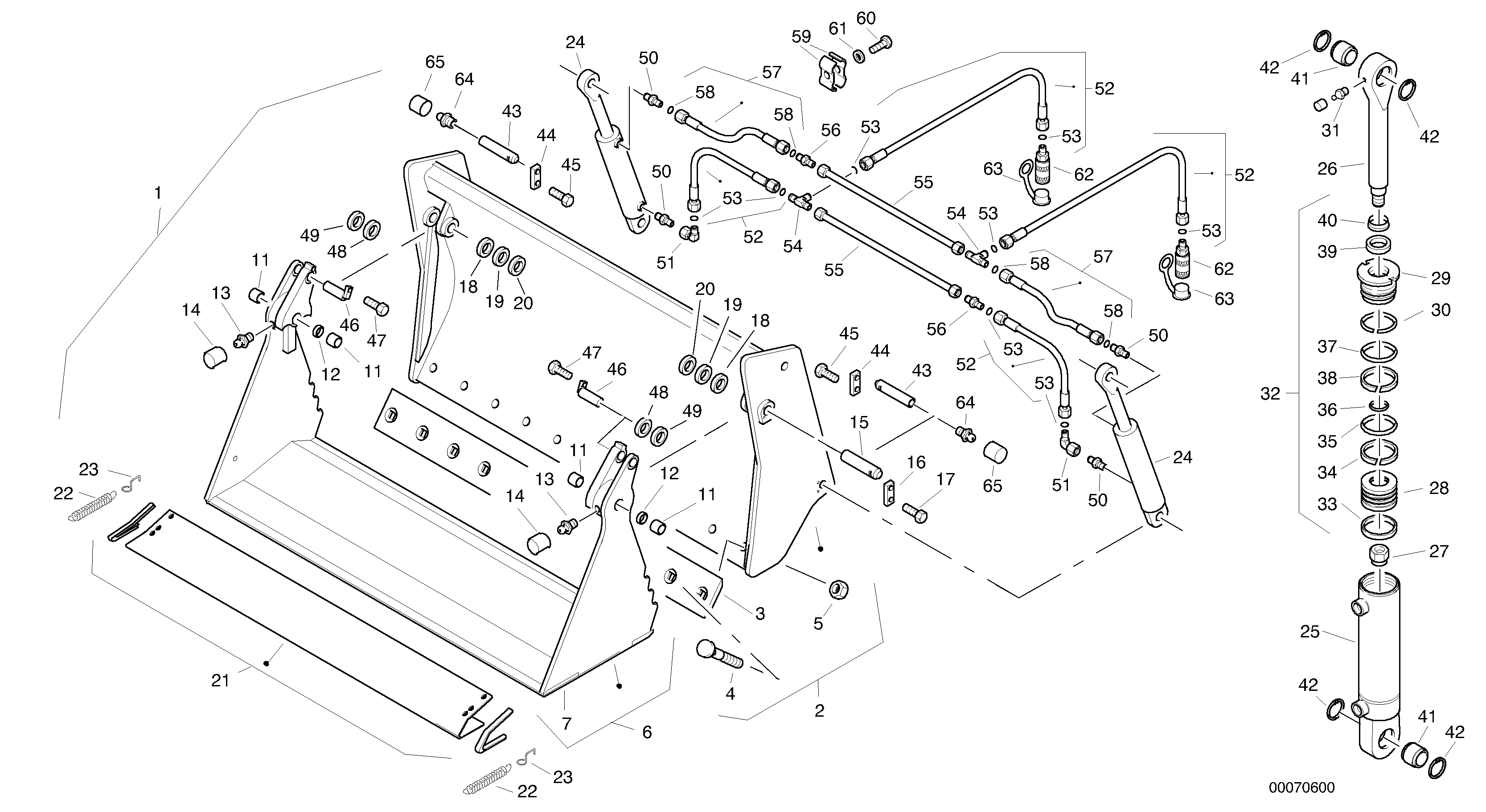 Схема запчастей Volvo L35B - 16273 Combined bucket, 0.8 m? - 1800 mm broad without teeth L35B TYPE 186, 187, 188, 189 SER NO - 2999