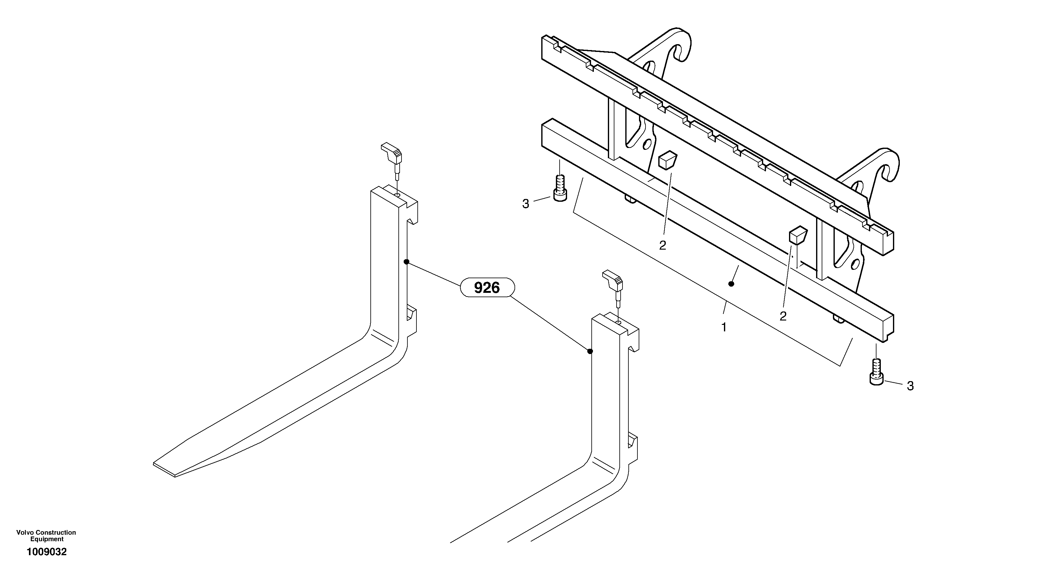 Схема запчастей Volvo L35B - 2407 Fork lift attachment support L35B S/N186/187/188/1893000 - 6000