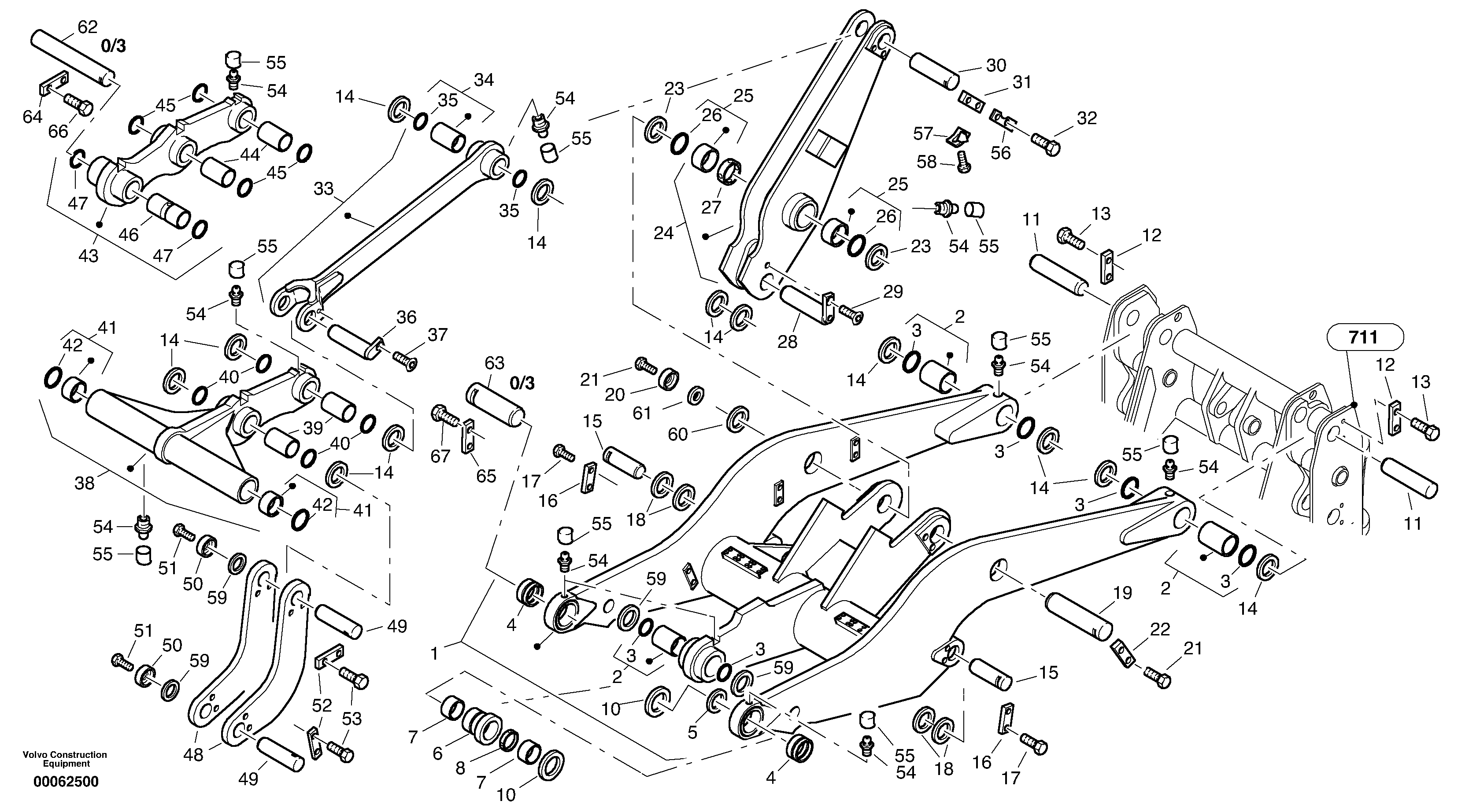 Схема запчастей Volvo L35B - 8452 Lift frame L35B TYPE 186, 187, 188, 189 SER NO - 2999