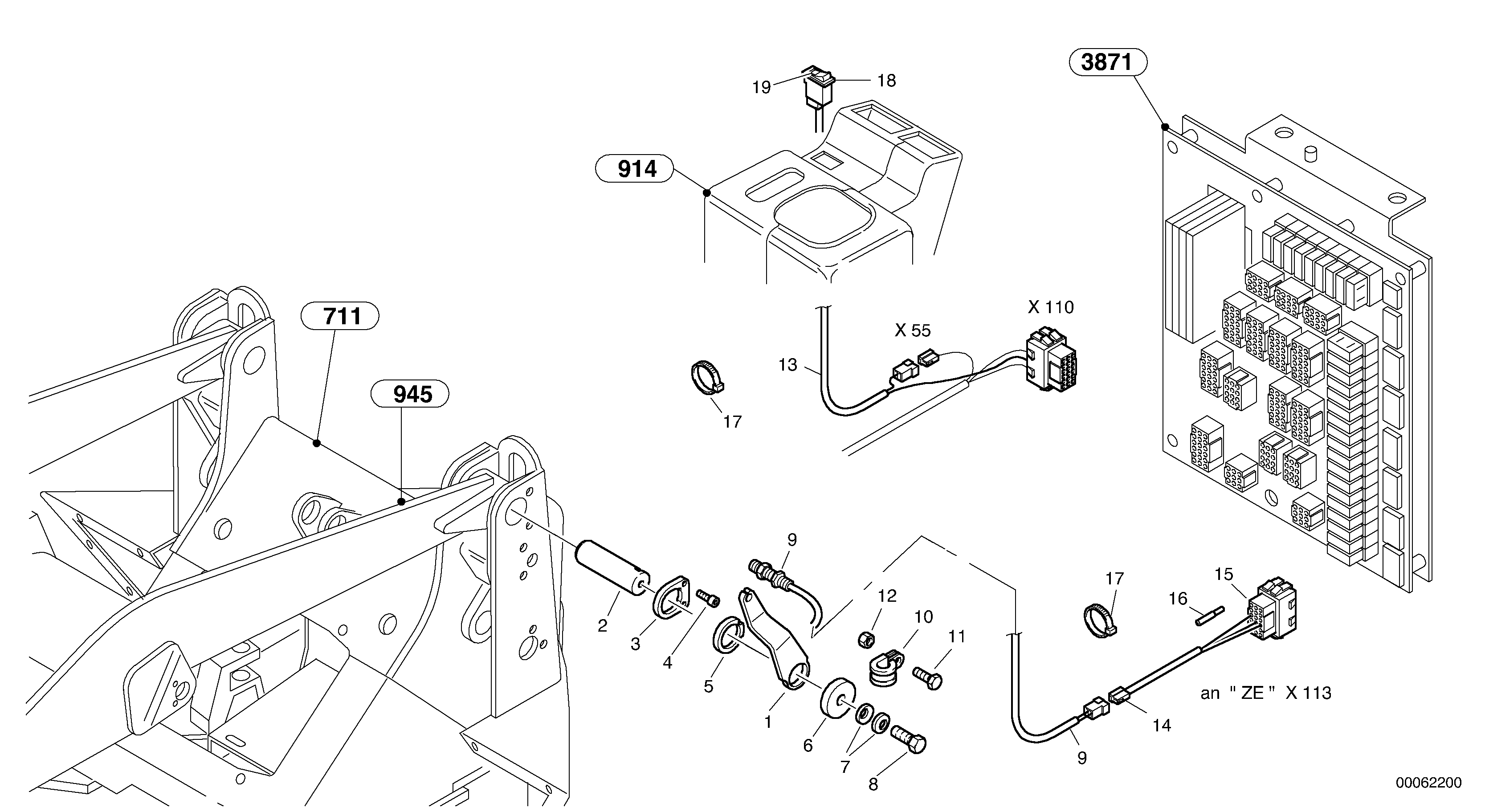 Схема запчастей Volvo L35B - 23917 Lift end disconnection L35B TYPE 186, 187, 188, 189 SER NO - 2999