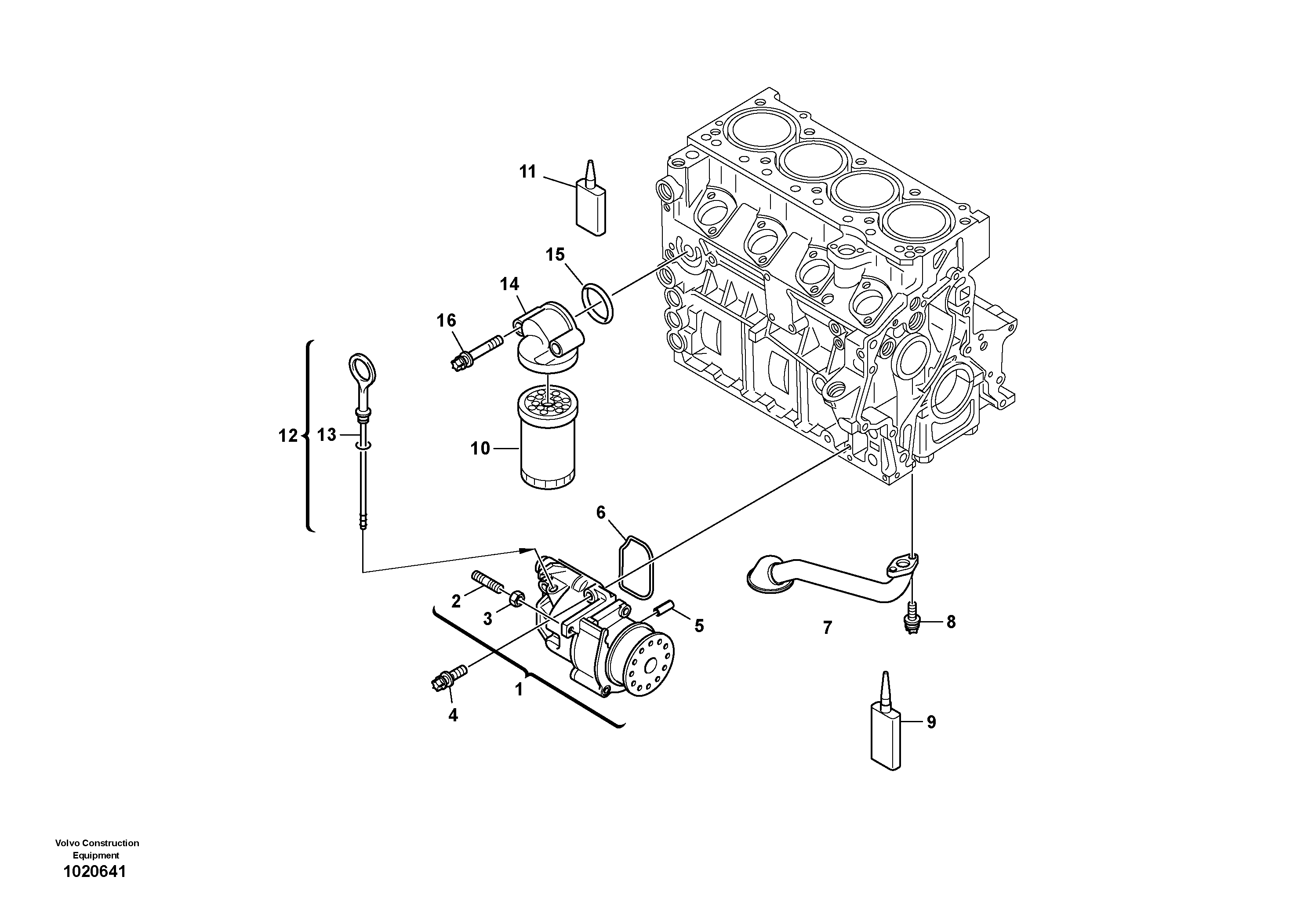 Схема запчастей Volvo L35B - 30419 Oil pump, oil filter L35B S/N186/187/188/1893000 - 6000
