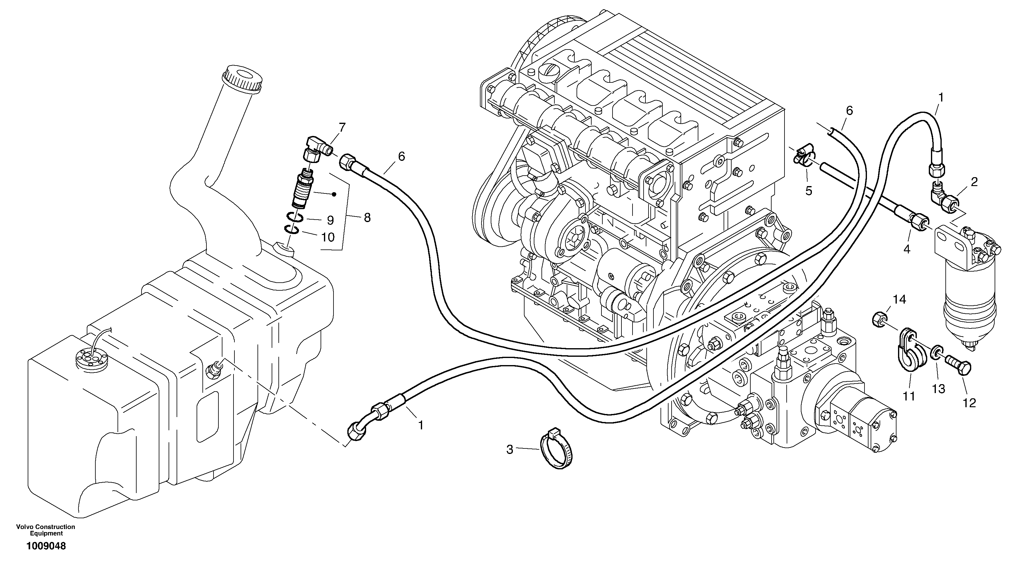 Схема запчастей Volvo L35B - 27764 Fuel pipes L35B S/N186/187/188/1893000 - 6000
