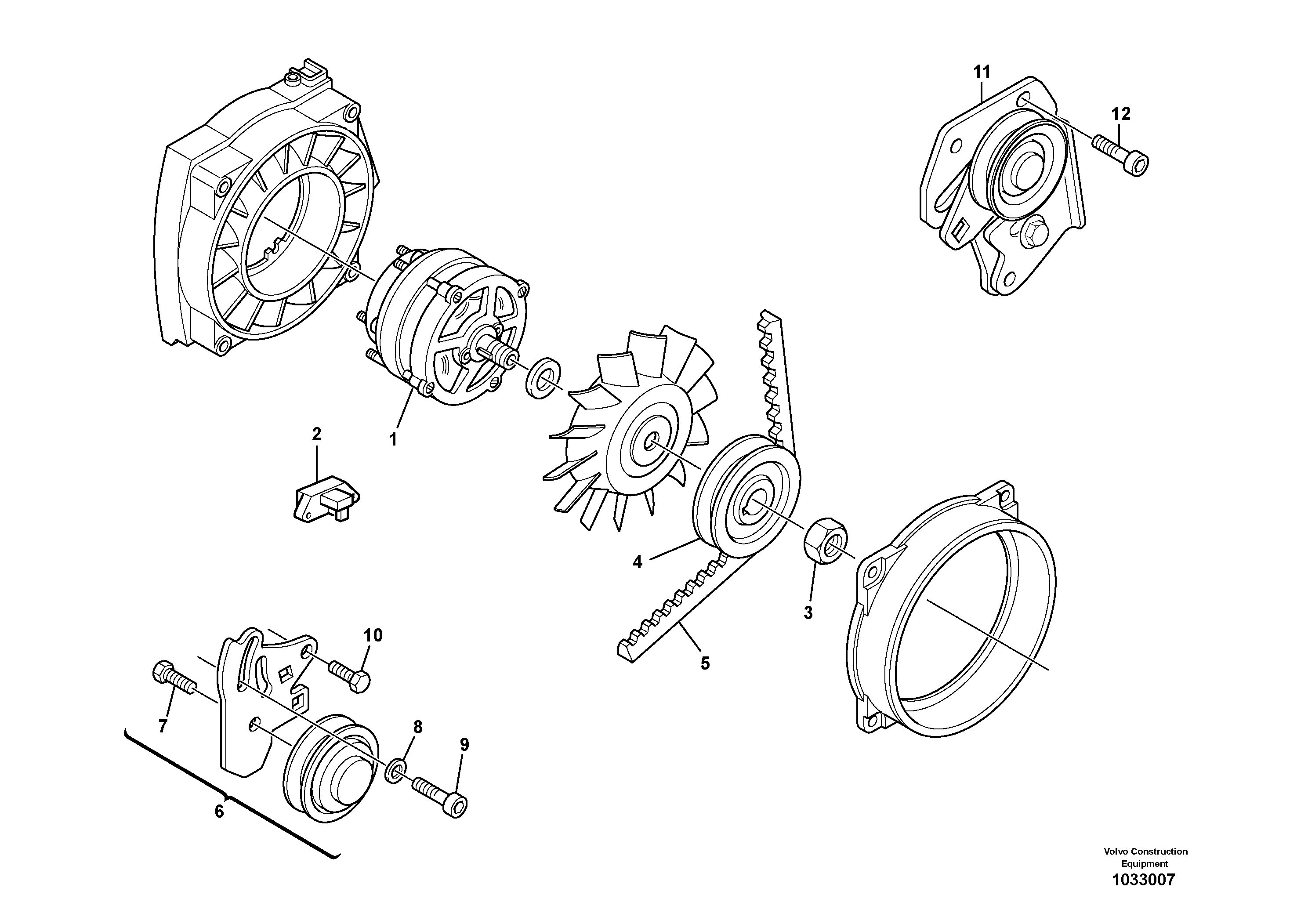 Схема запчастей Volvo L35B - 74541 Alternator L35B S/N186/187/188/1893000 - 6000