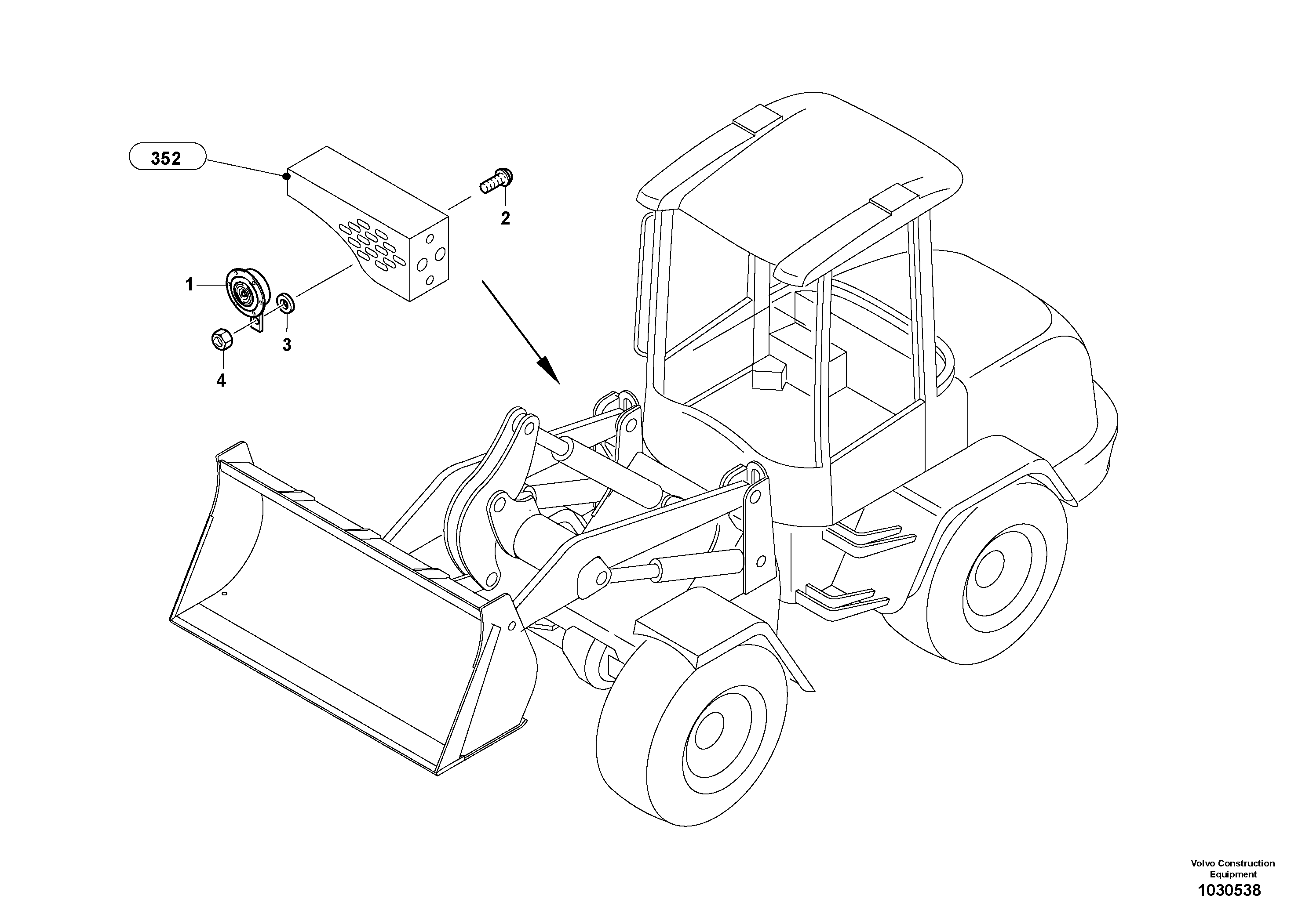 Схема запчастей Volvo L35B - 101938 Signal horn L35B S/N186/187/188/1893000 - 6000