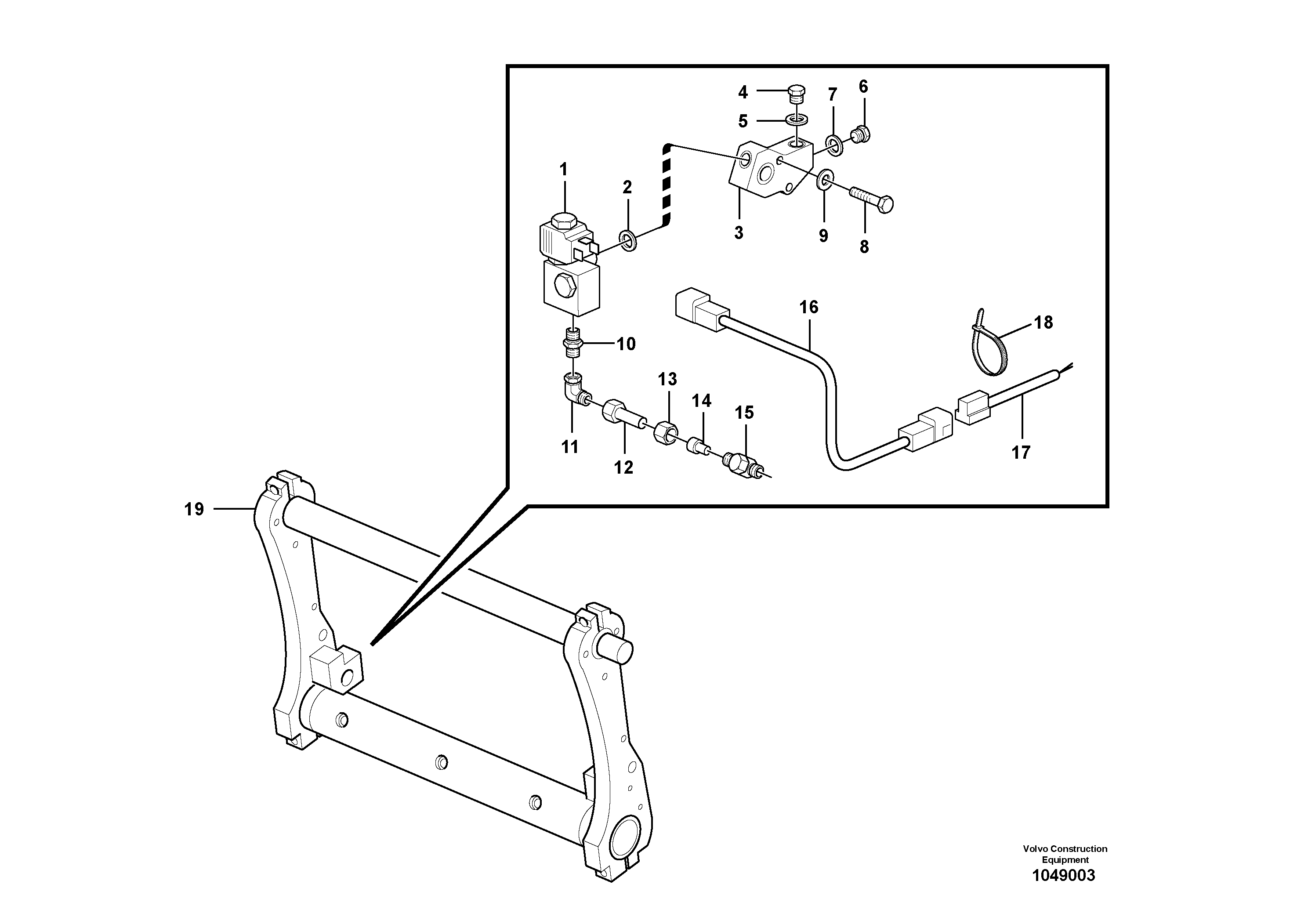 Схема запчастей Volvo L35B - 59701 Electrical system: Attachment locking L35B S/N186/187/188/1893000 - 6000