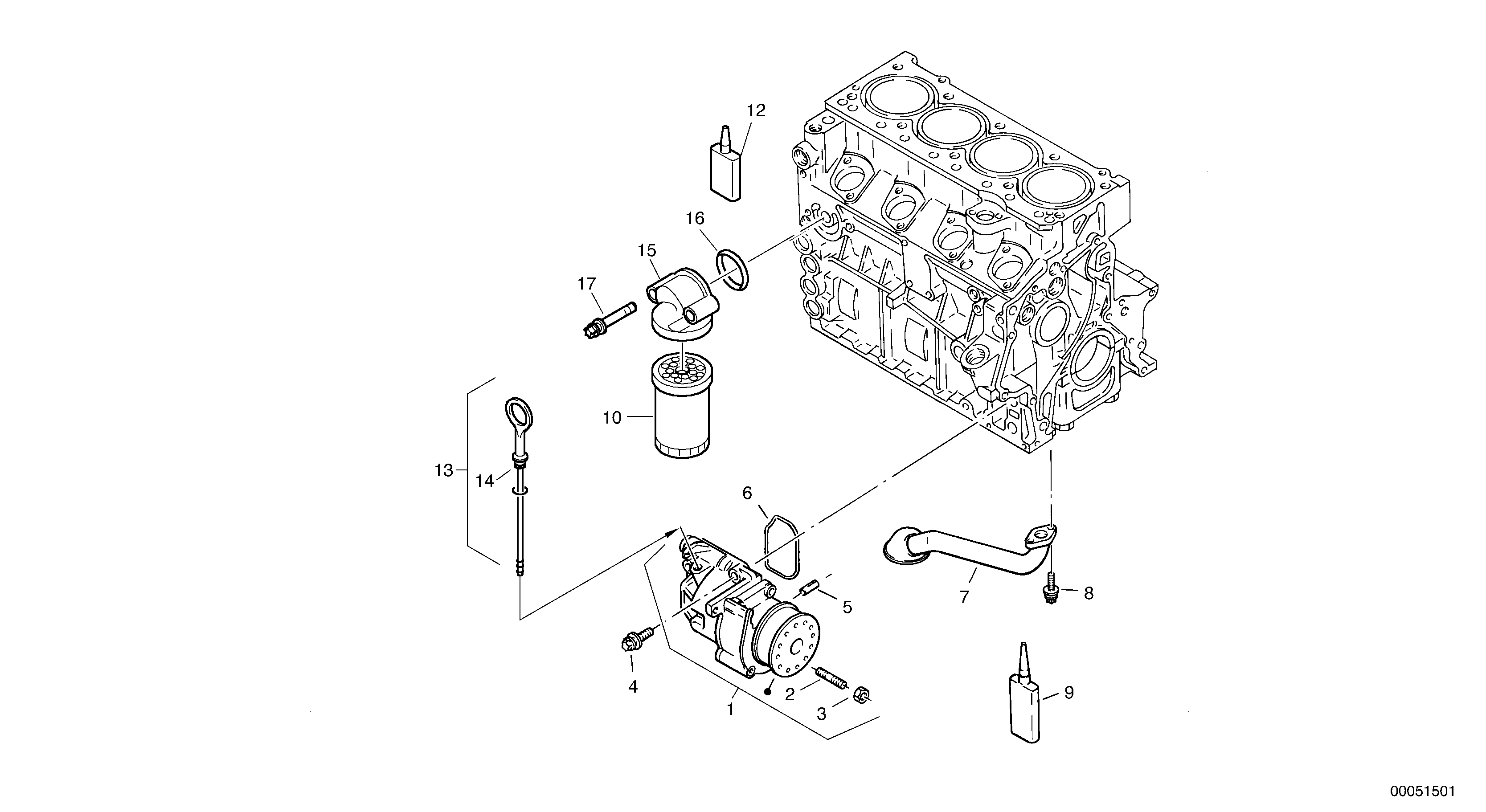 Схема запчастей Volvo L35B - 10717 Oil pump, oil filter L35B TYPE 186, 187, 188, 189 SER NO - 2999