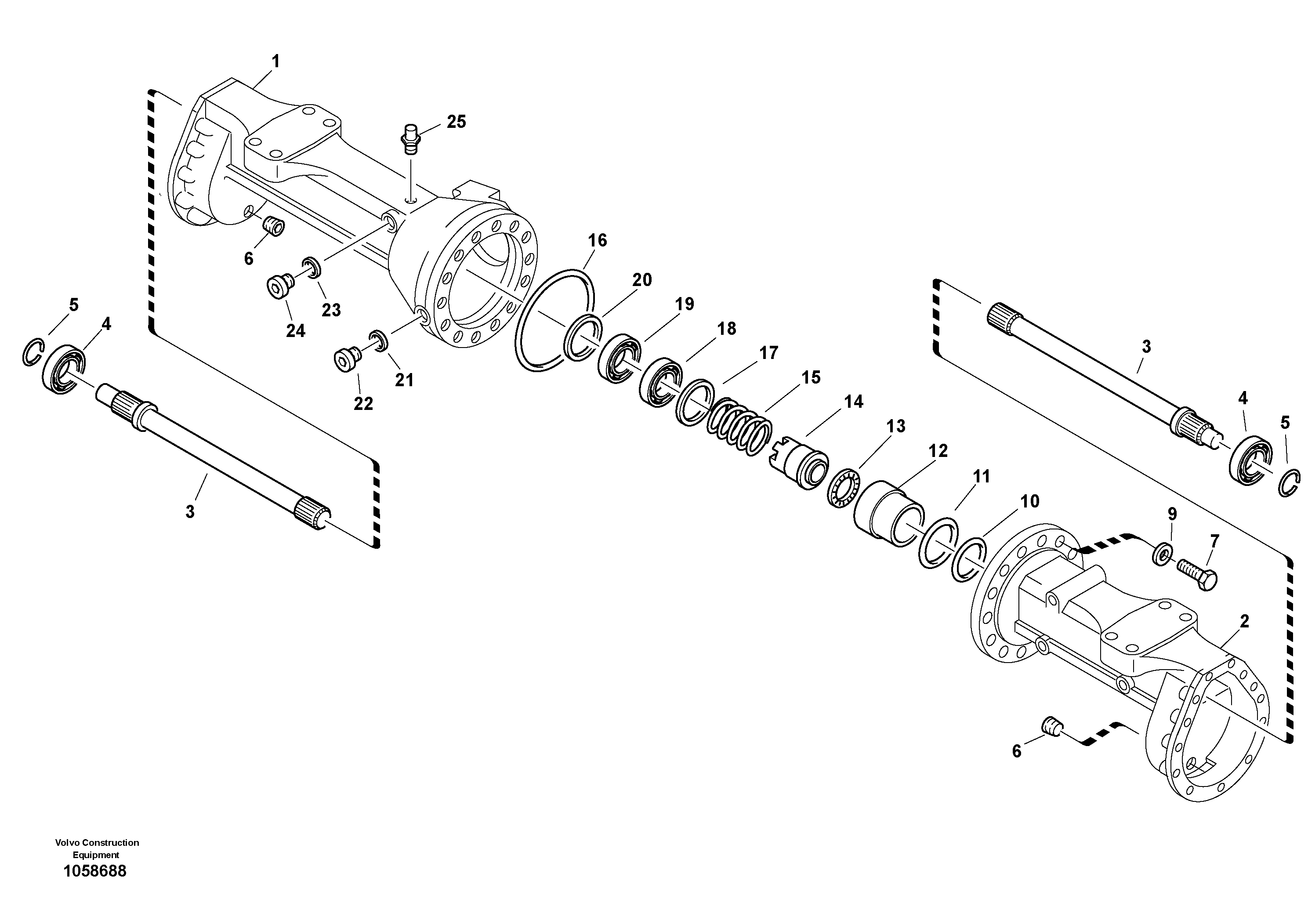 Схема запчастей Volvo L35B - 102895 Housing - front axle L35B S/N186/187/188/1893000 - 6000