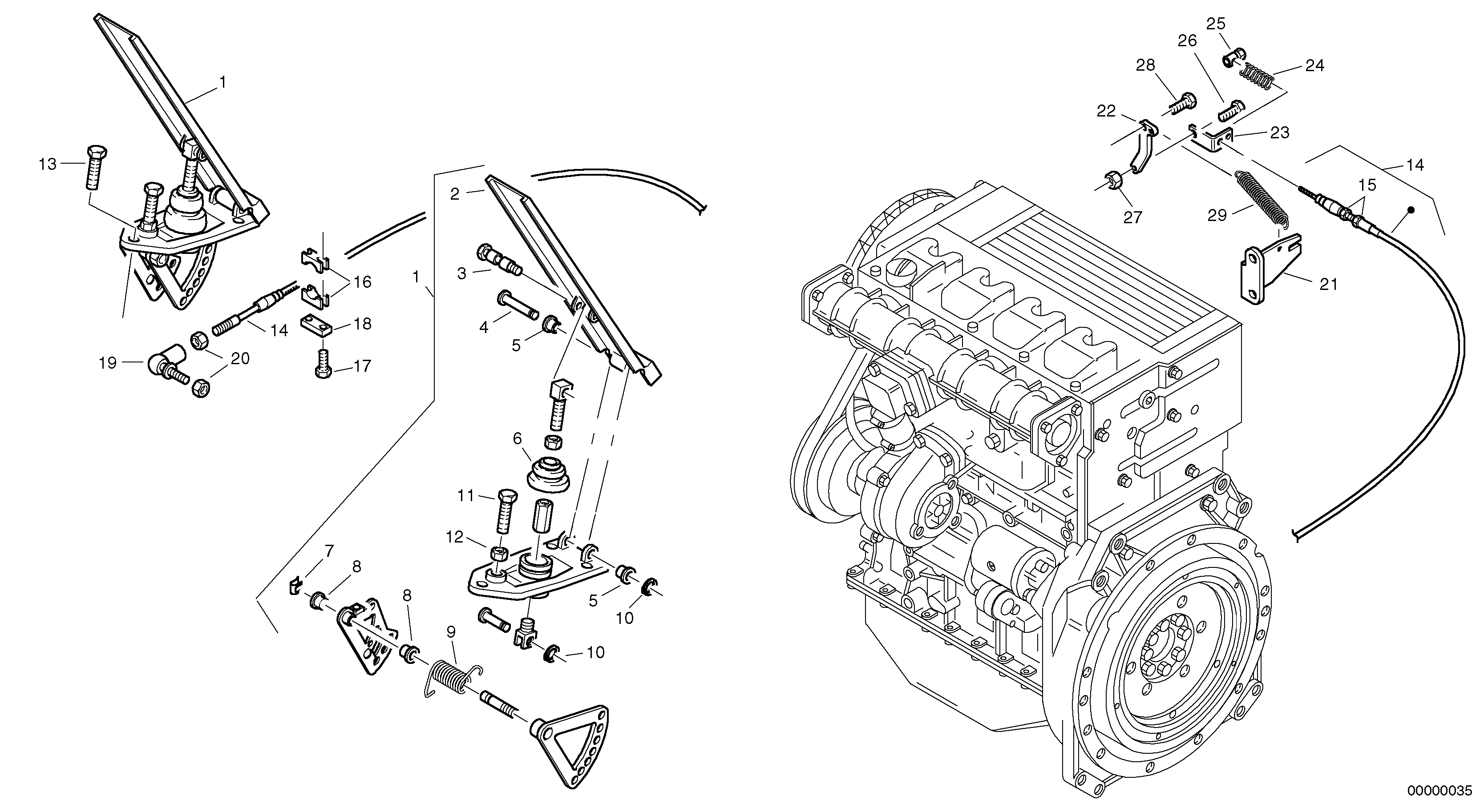 Схема запчастей Volvo L35B - 13728 Speed control L35B TYPE 186, 187, 188, 189 SER NO - 2999