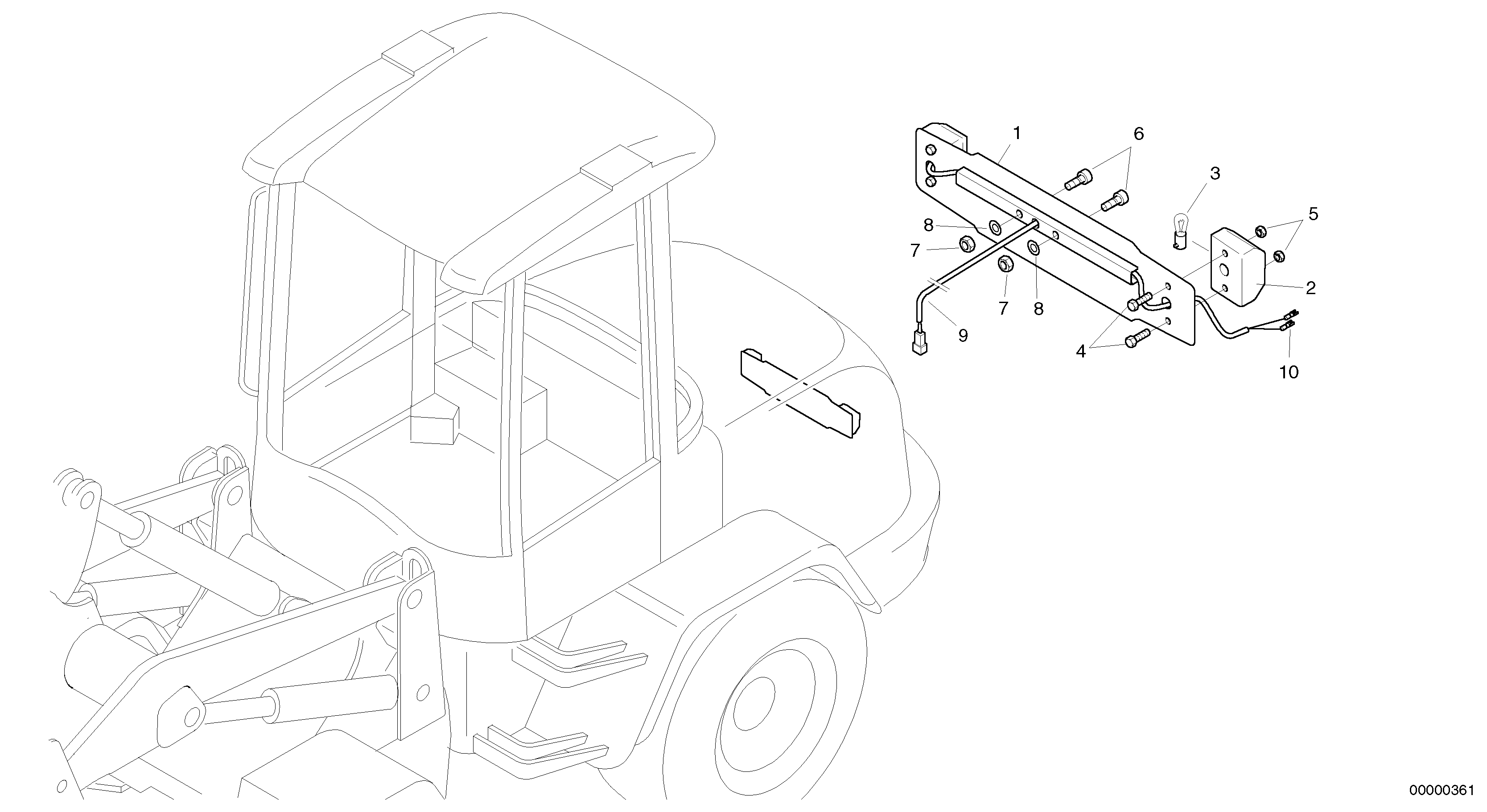 Схема запчастей Volvo L35B - 9179 Number plate illumination L35B TYPE 186, 187, 188, 189 SER NO - 2999