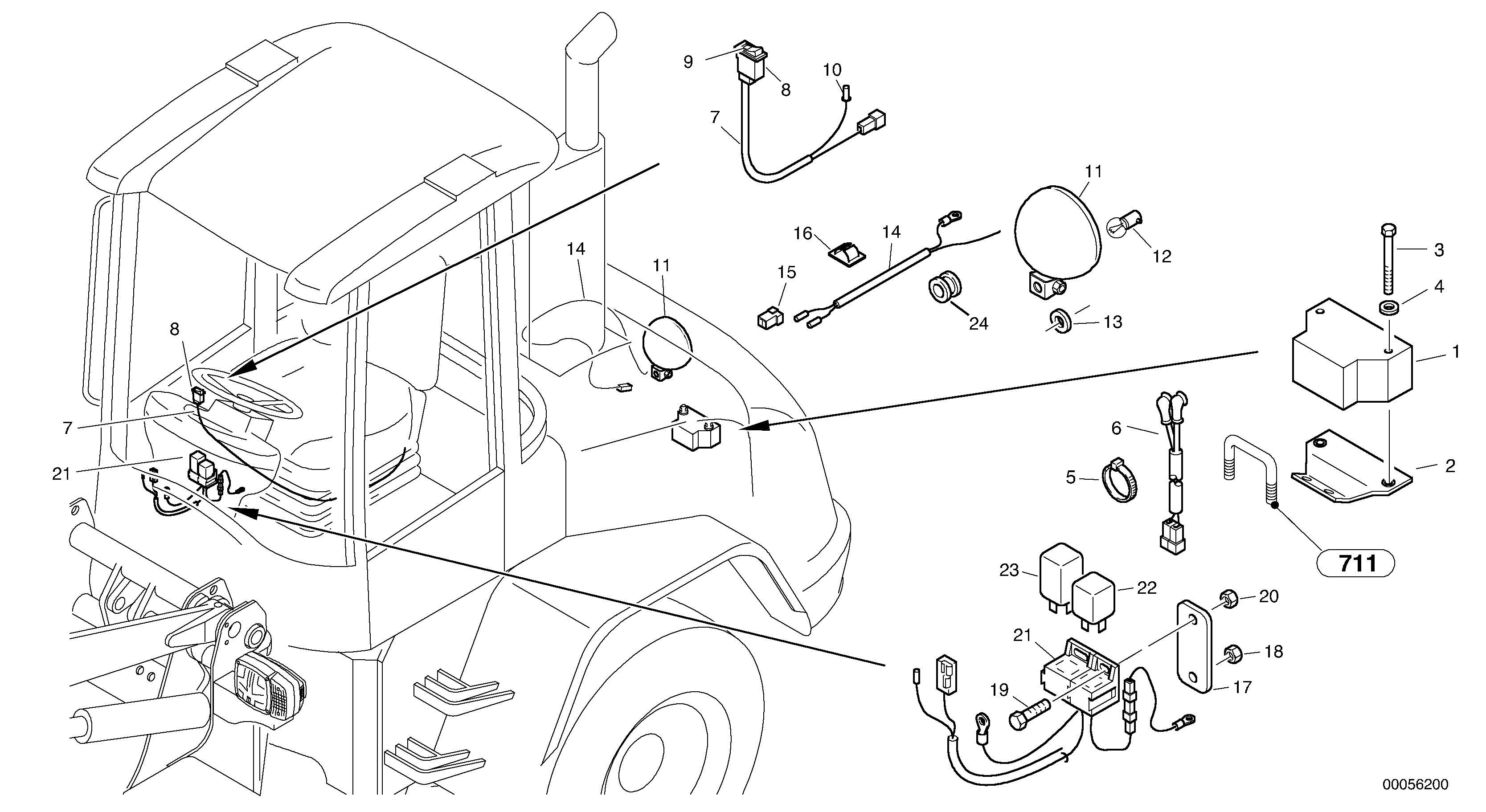 Схема запчастей Volvo L35B - 8603 Back-up warning L35B TYPE 186, 187, 188, 189 SER NO - 2999