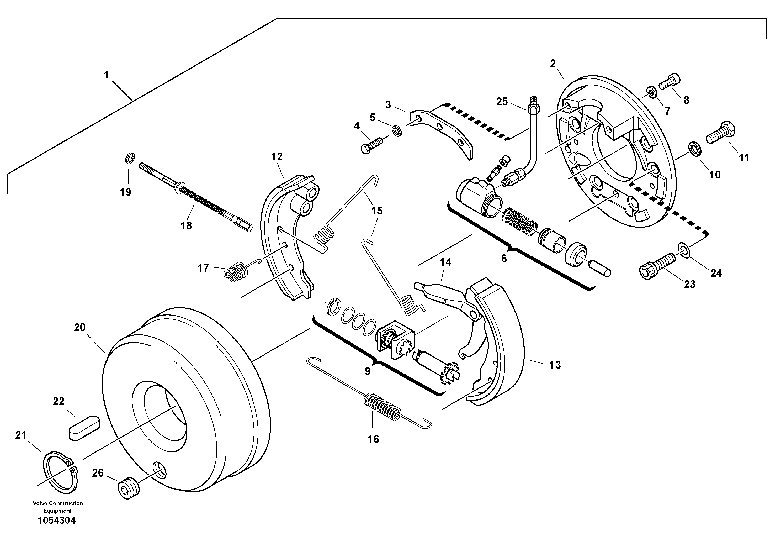 Схема запчастей Volvo L35B - 35854 Central brake L35B S/N186/187/188/1893000 - 6000