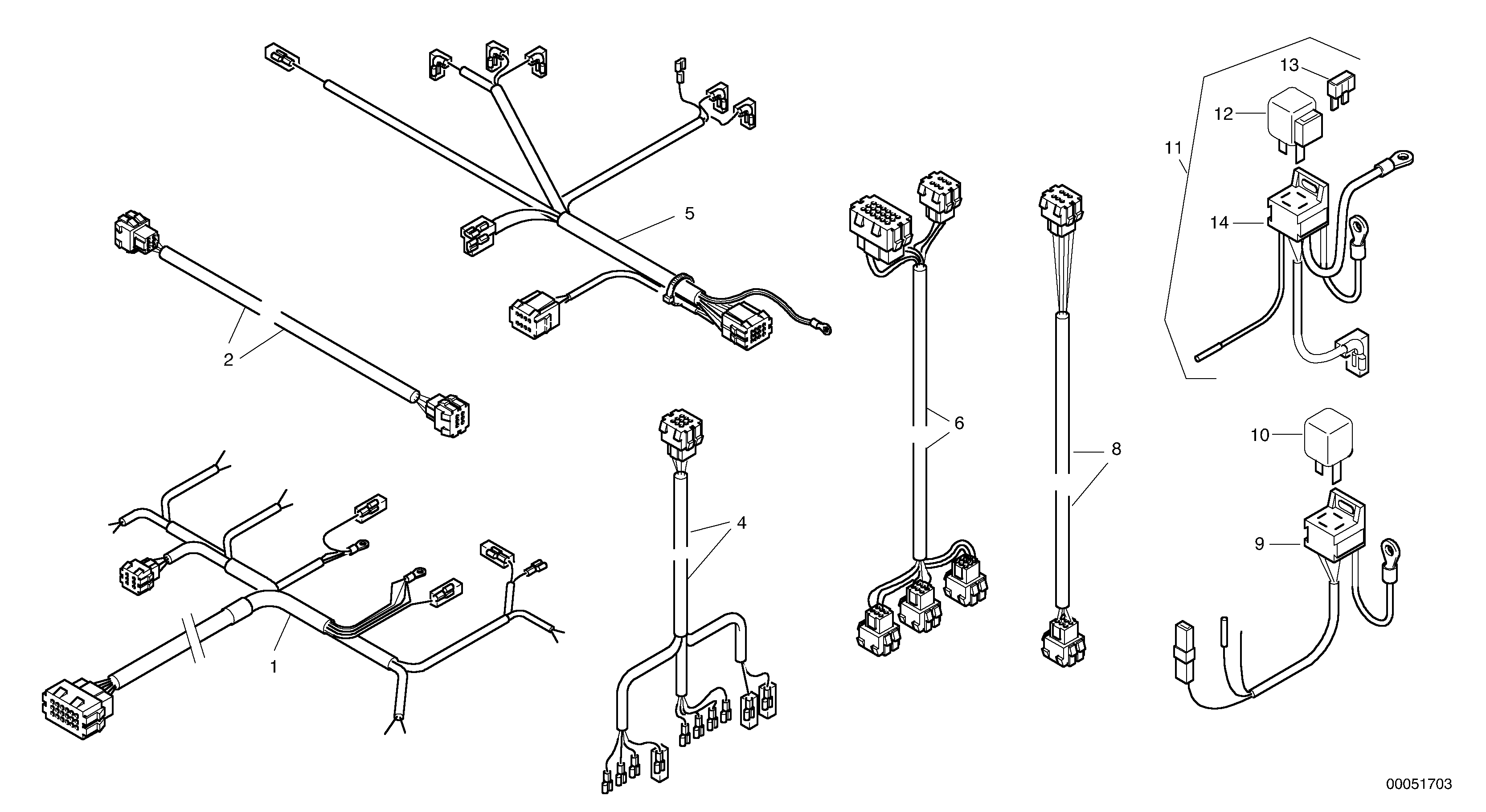 Схема запчастей Volvo L35B - 8606 Electric wires - Cabin L35B TYPE 186, 187, 188, 189 SER NO - 2999