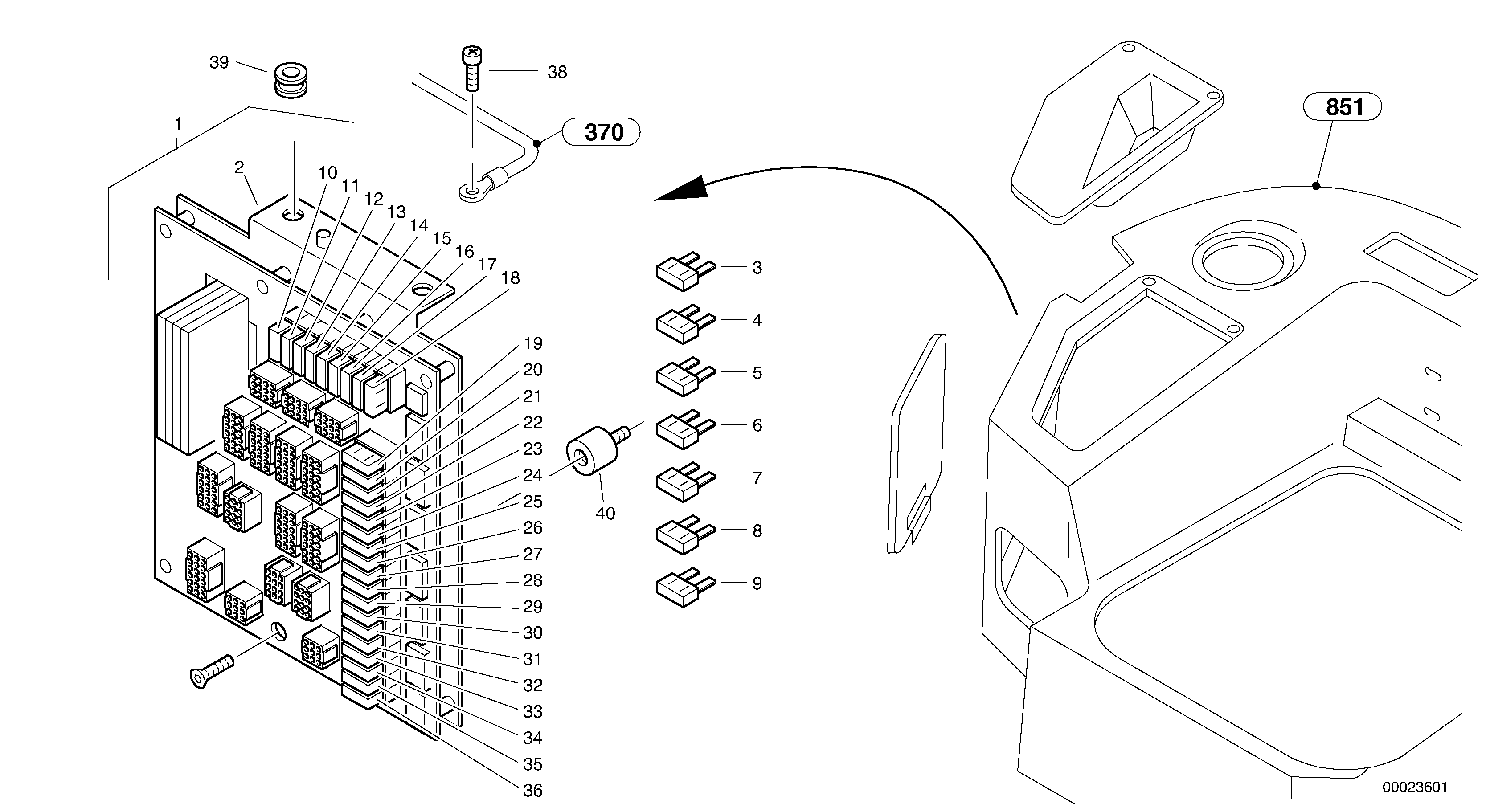 Схема запчастей Volvo L35B - 86239 Central computer L35B TYPE 186, 187, 188, 189 SER NO - 2999