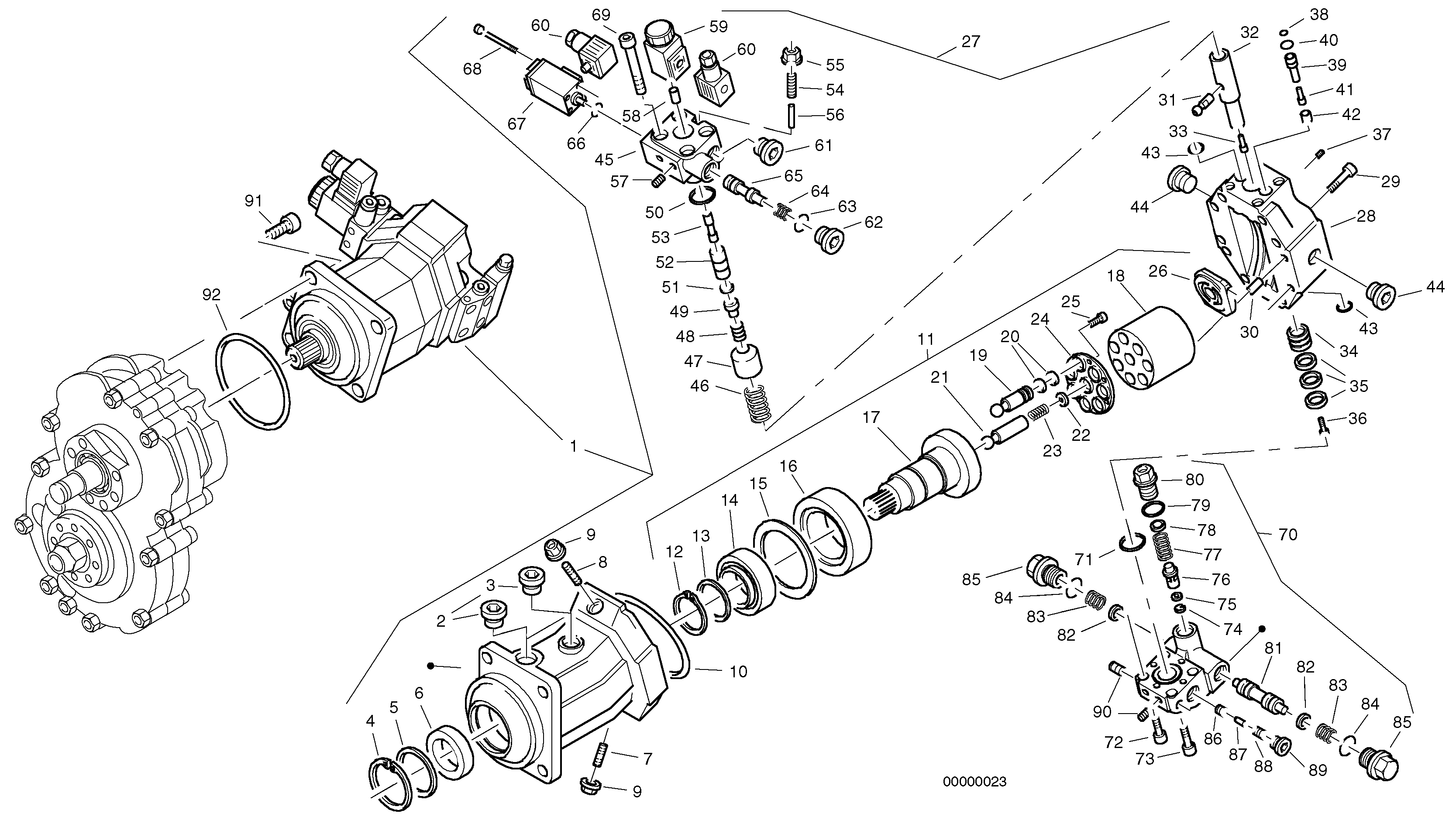 Схема запчастей Volvo L35B - 101087 Variable displacement motor L35B TYPE 186, 187, 188, 189 SER NO - 2999