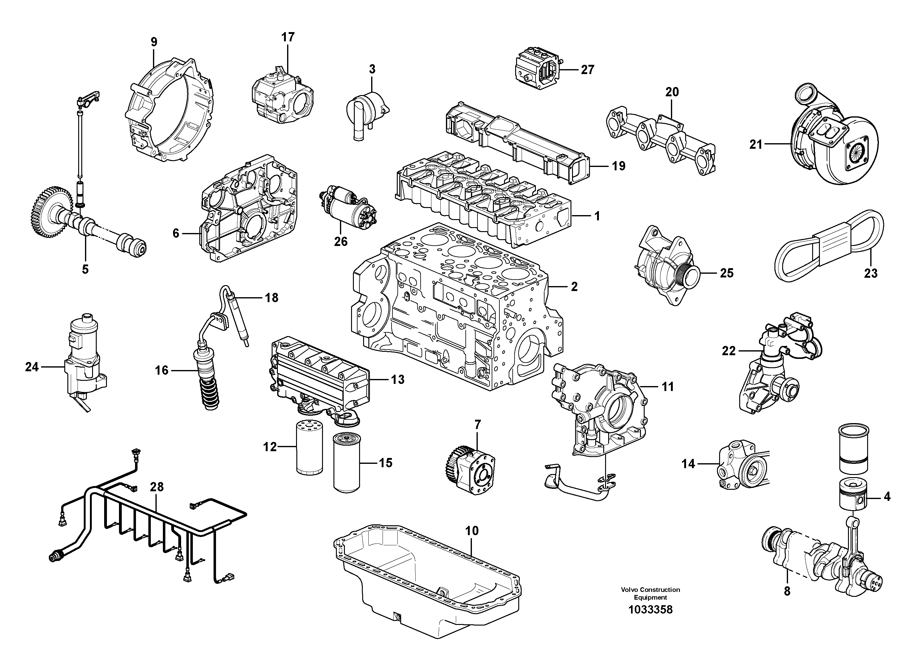 Схема запчастей Volvo L40B - 2250 Двигатель в сборе L40B S/N 1911500 - S/N 1921500 -