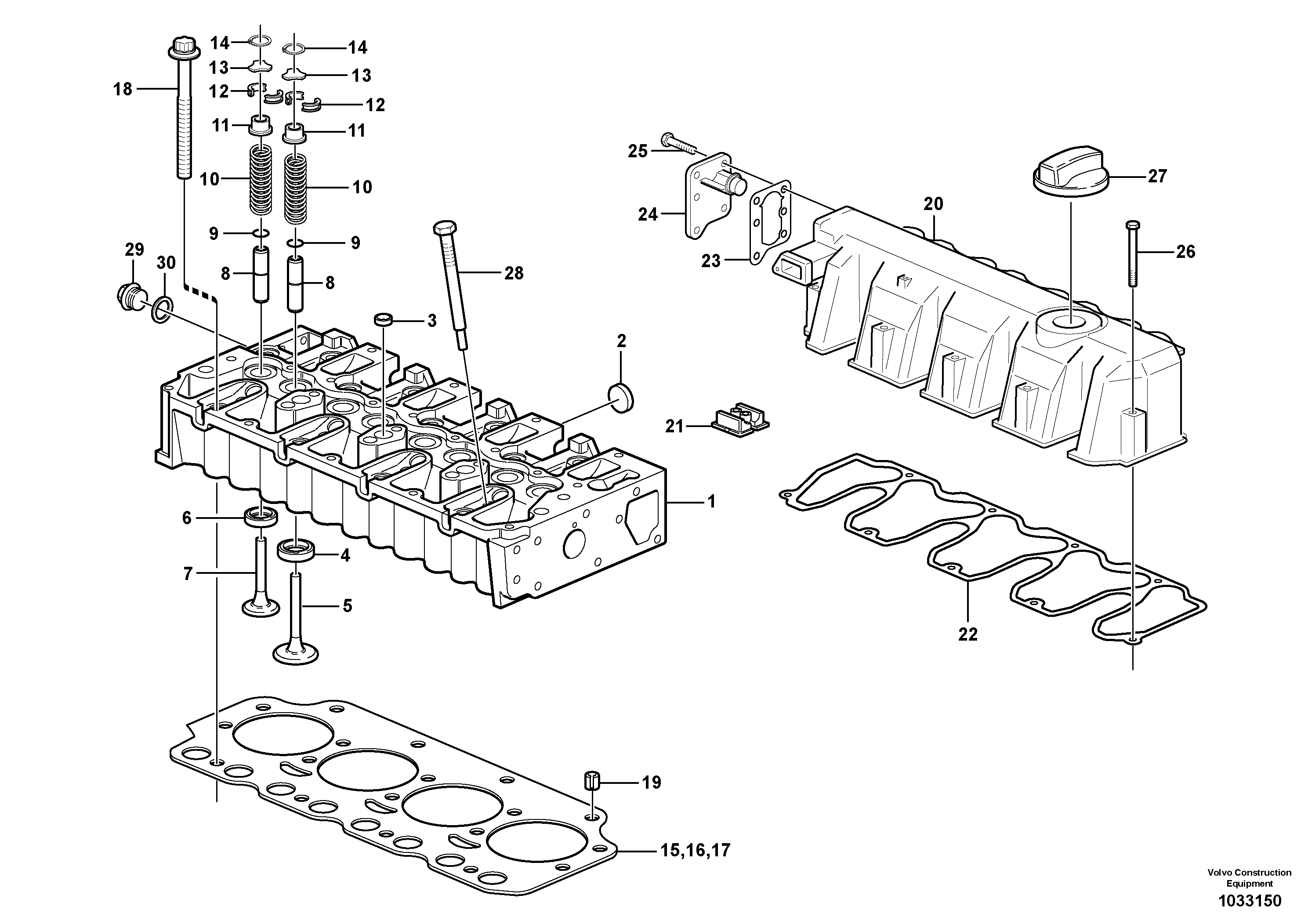 Схема запчастей Volvo L40B - 26583 Головка блока цилиндров L40B S/N 1911500 - S/N 1921500 -