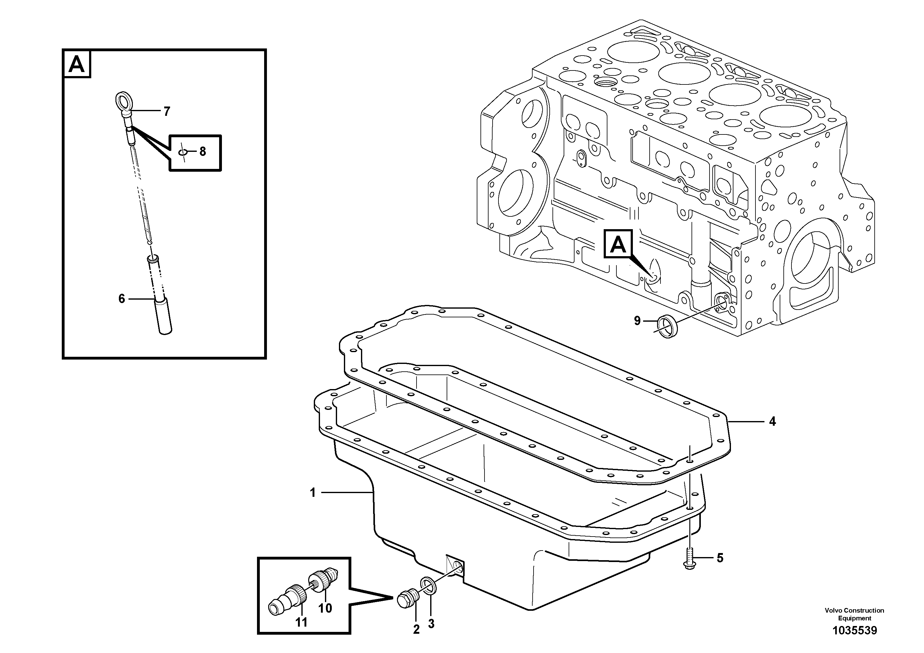 Схема запчастей Volvo L40B - 1939 Oil sump L40B S/N 1911500 - S/N 1921500 -