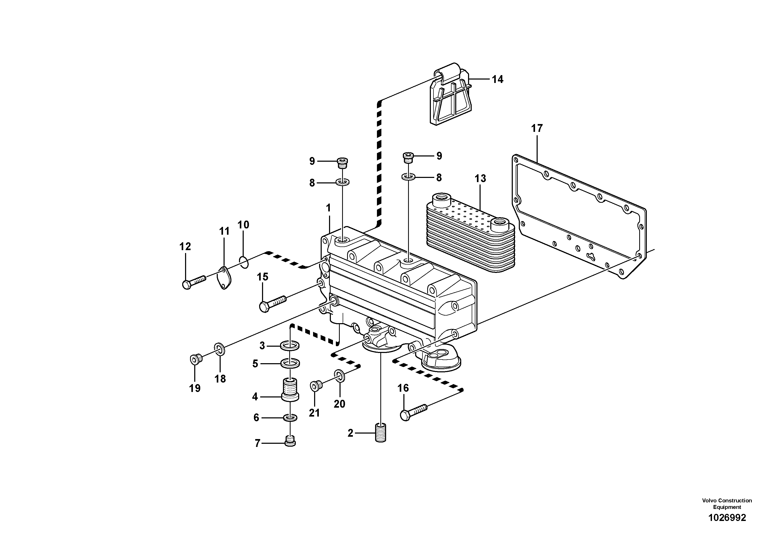 Схема запчастей Volvo L40B - 1958 Масляный радиатор L40B S/N 1911500 - S/N 1921500 -