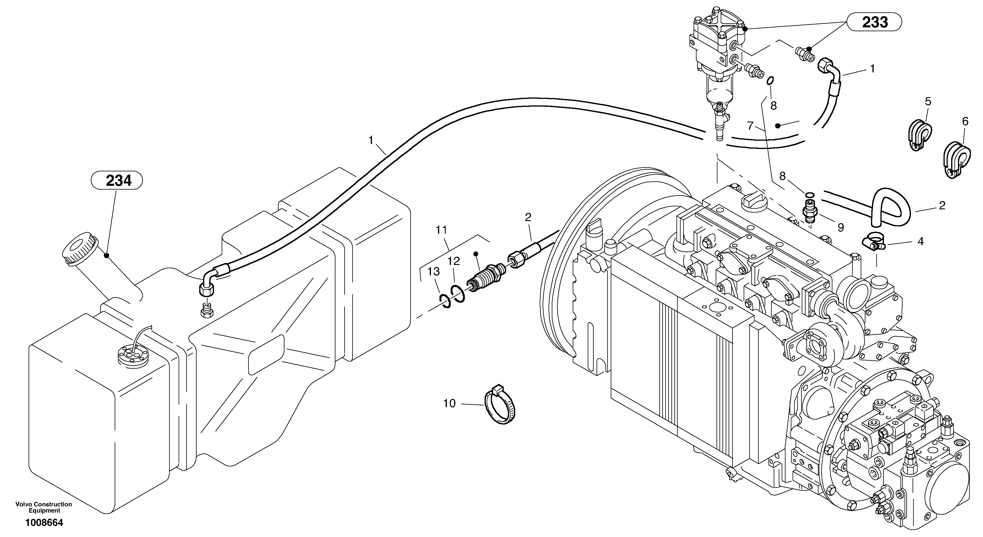 Схема запчастей Volvo L40B - 1980 Fuel pipes L40B S/N 1911500 - S/N 1921500 -