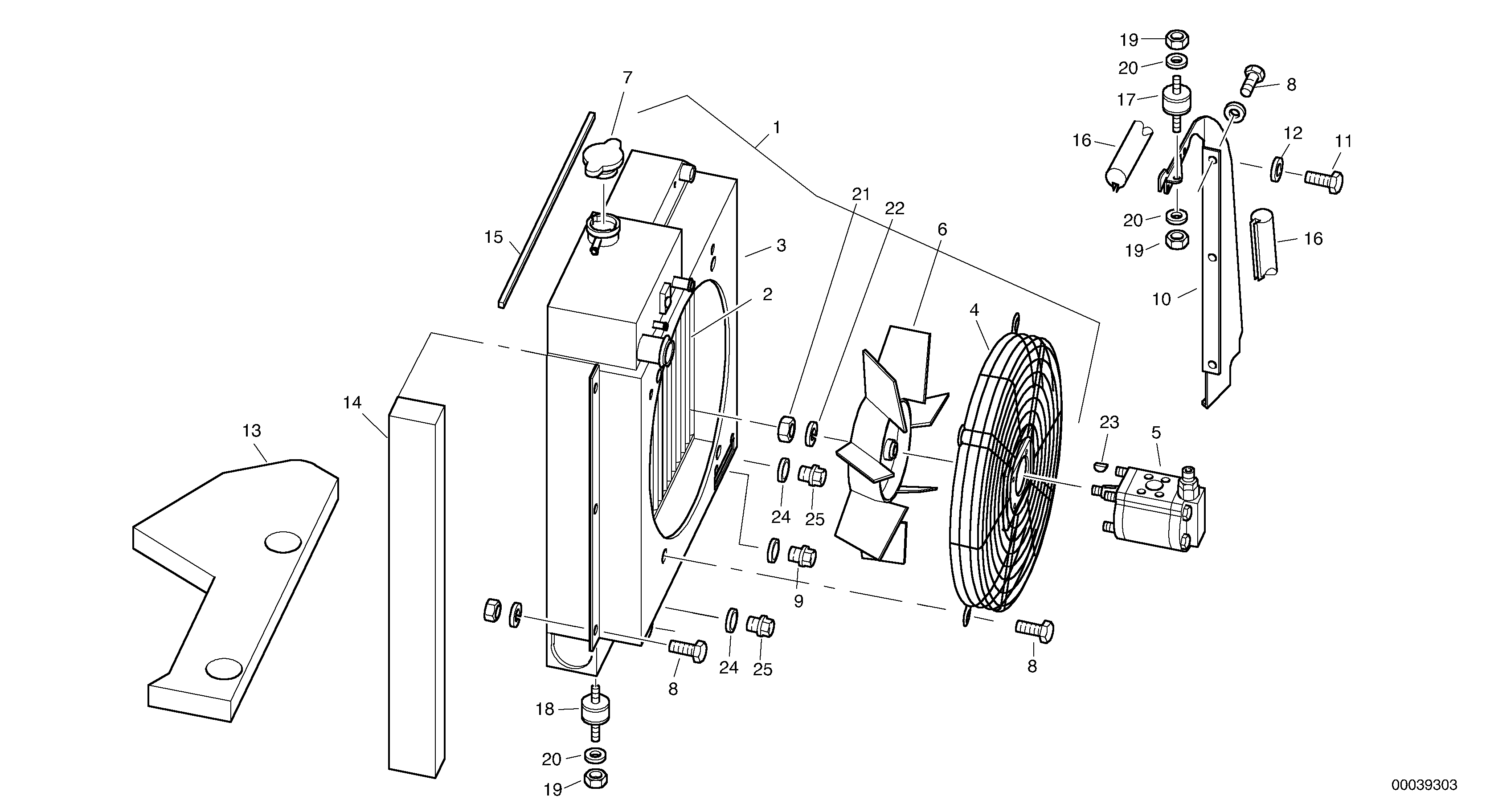 Схема запчастей Volvo L40B - 28322 Cooler with attaching parts L40B S/N 1911500 - S/N 1921500 -